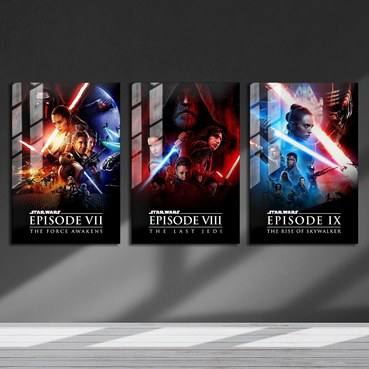 Star Wars Episode 7-9 Trilogy Metal Poster Set