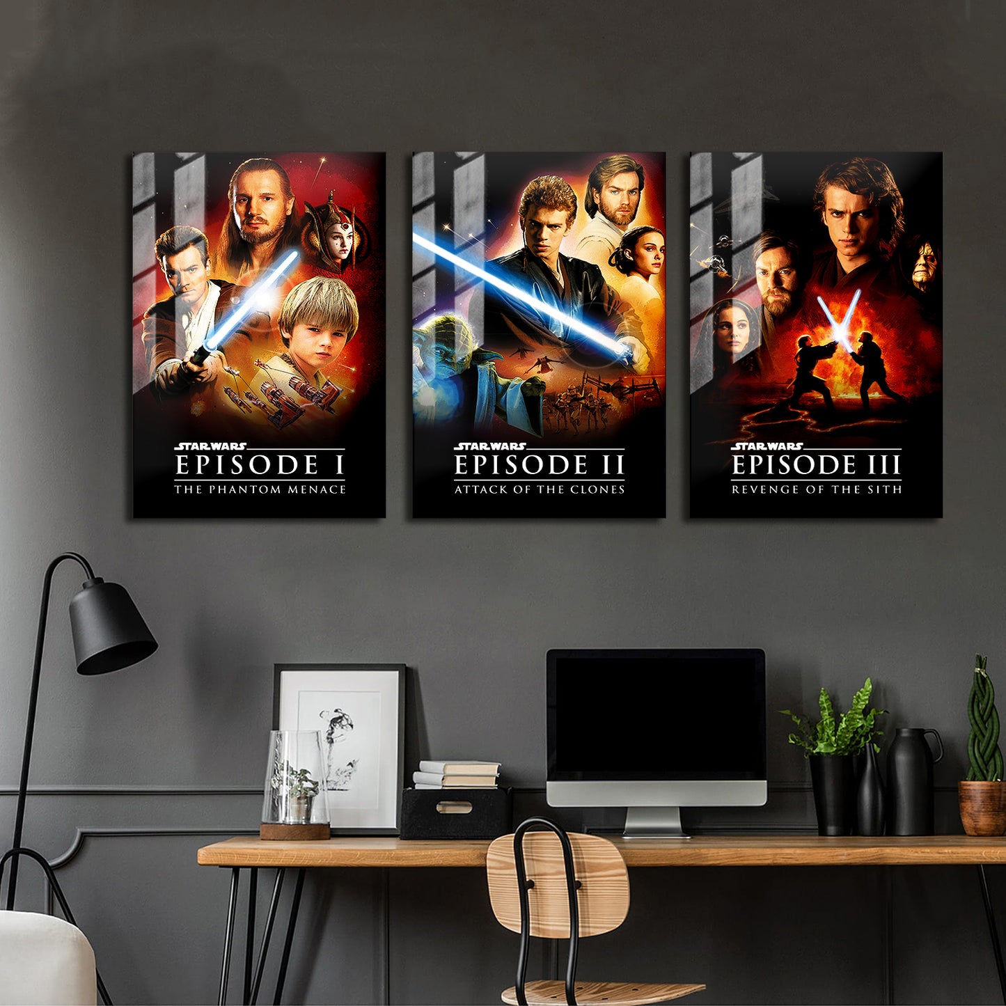 Star Wars Episode 1-3 Trilogy Metal Poster Set