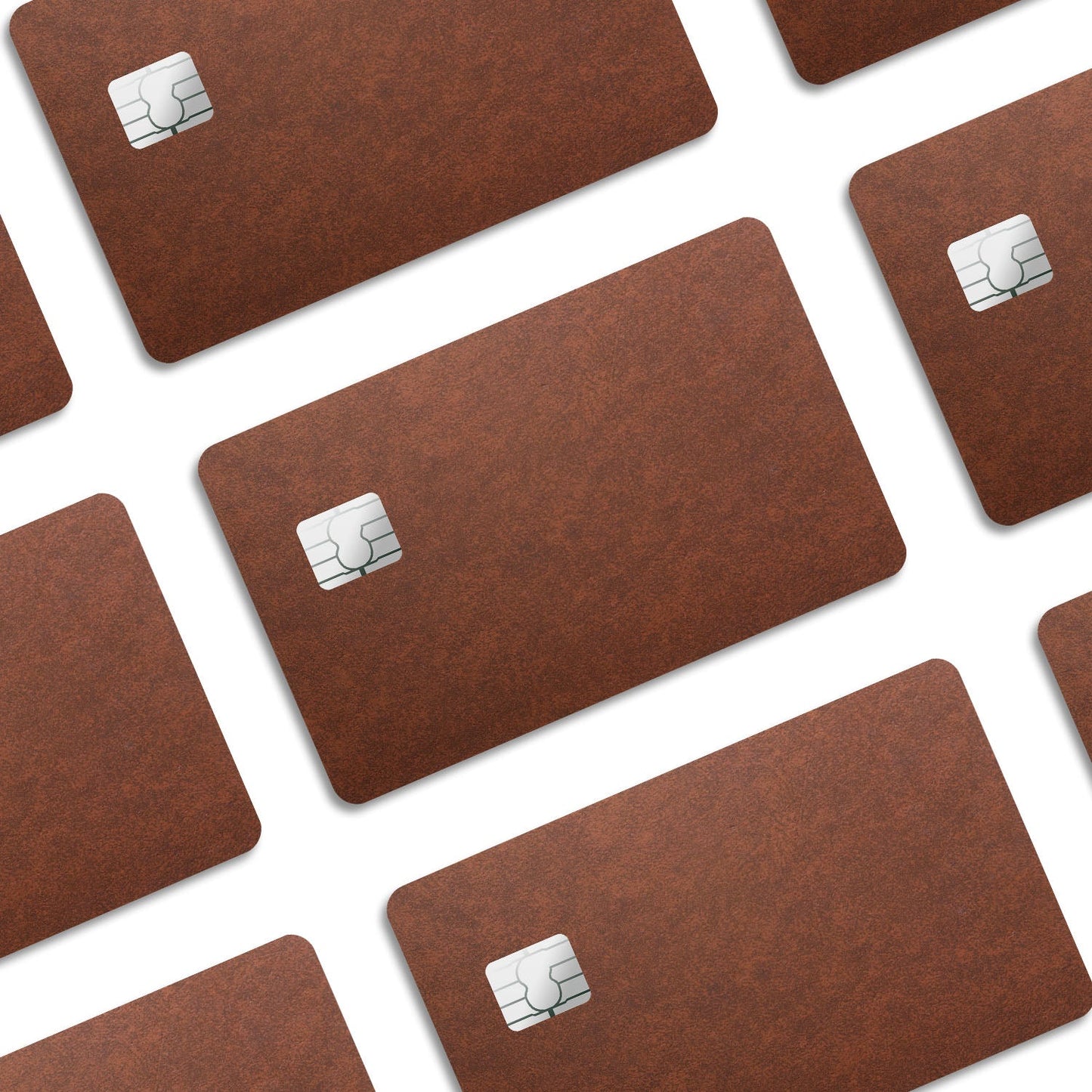 Flex Designs Credit Card Brown Leather Window Skins - Pattern Credit Card & Debit Card Skin
