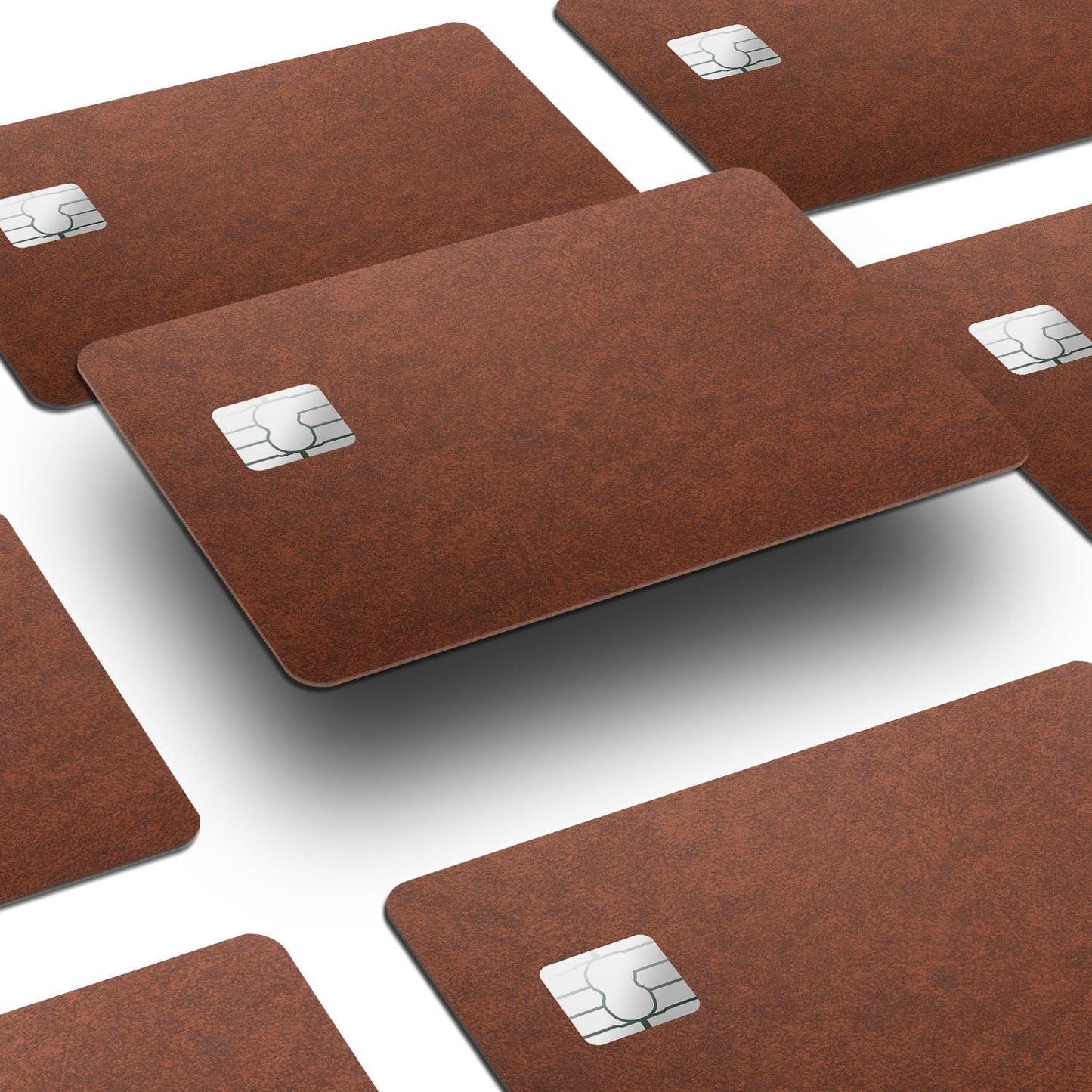 Flex Designs Credit Card Brown Leather Window Skins - Pattern Credit Card & Debit Card Skin