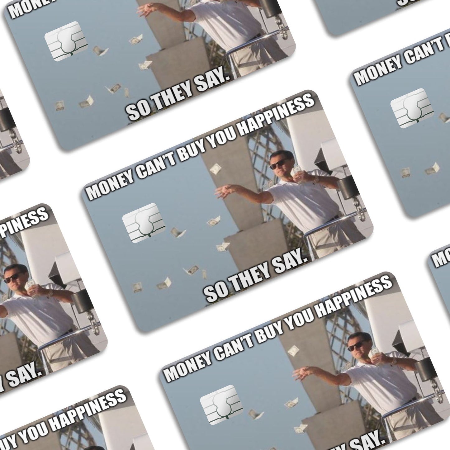 Flex Designs Credit Card Money Can't Buy Happiness Window Skins - Meme Quotes Credit Card & Debit Card Skin