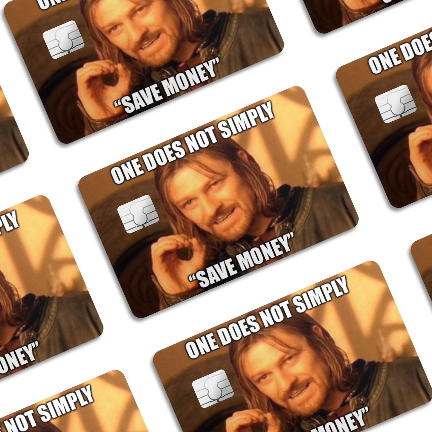 Flex Designs Credit Card One Does Not Simply Save Money Window Skins - Meme Quotes Credit Card & Debit Card Skin