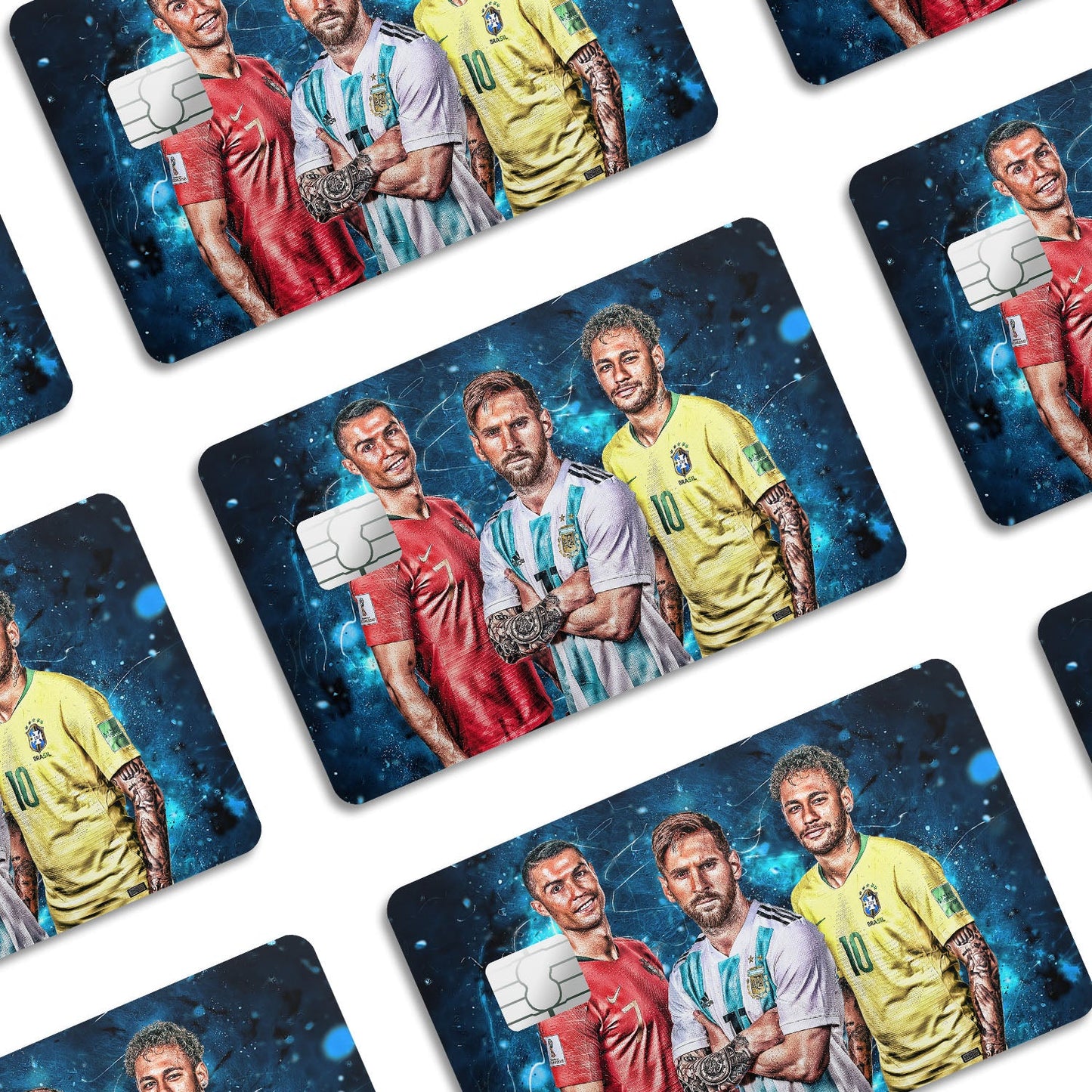 Flex Designs Credit Card Ronaldo Messi Neymar GOAT Window Skins - Sports Soccer Credit Card & Debit Card Skin
