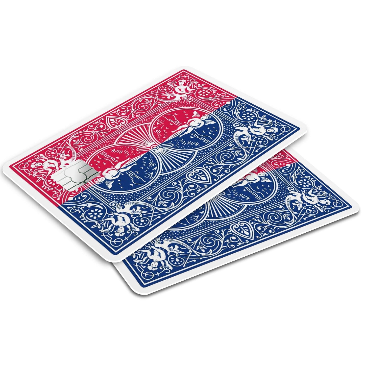 Flex Designs Credit Card Bicycle Playing Card Blue Red Window Skins - Meme Credit Card & Debit Card Skin