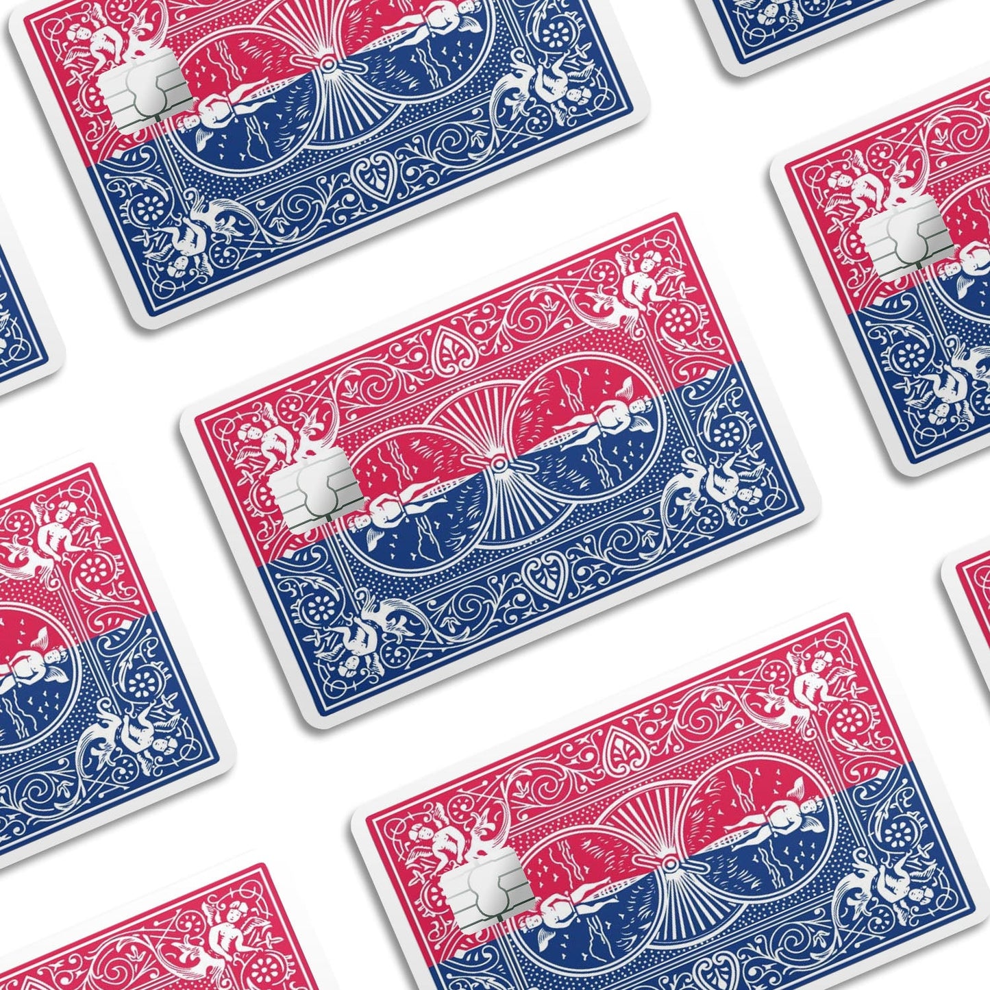 Flex Designs Credit Card Bicycle Playing Card Blue Red Window Skins - Meme Credit Card & Debit Card Skin