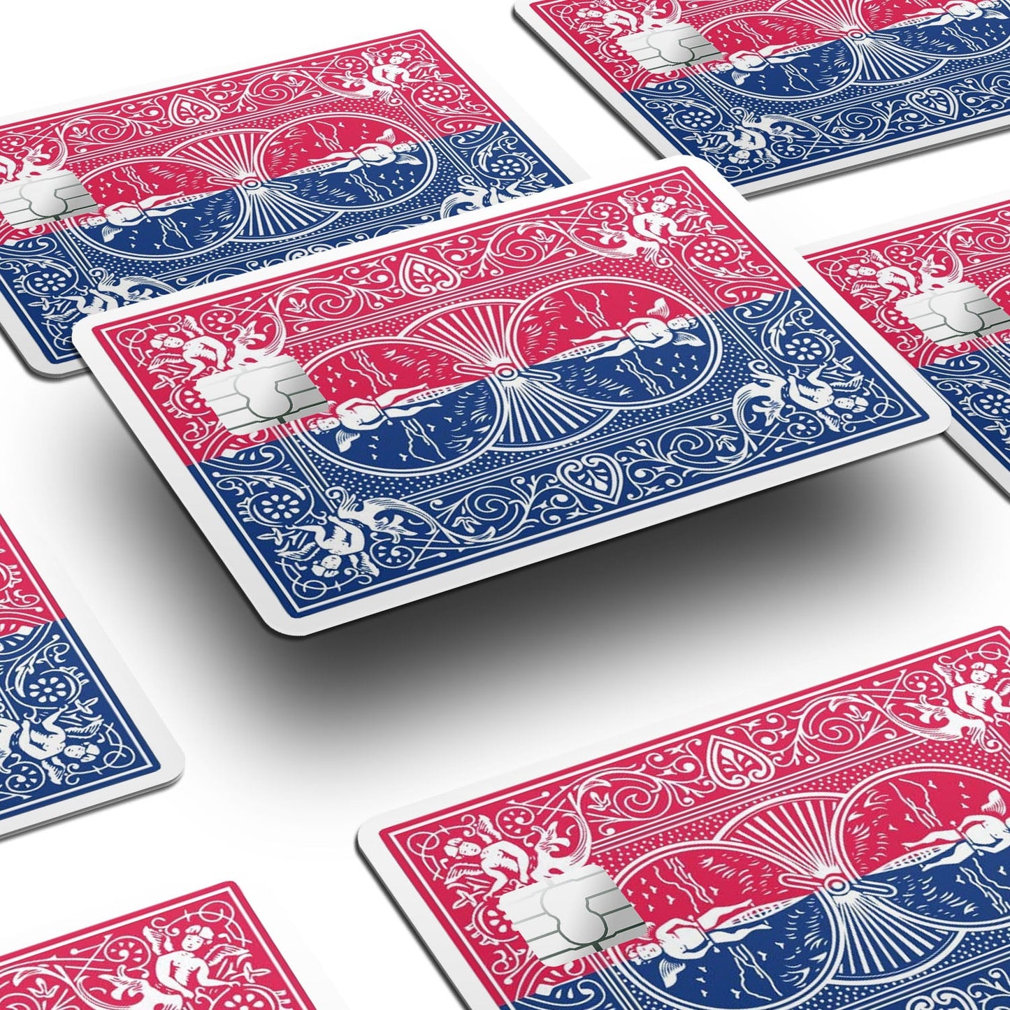 Flex Designs Credit Card Bicycle Playing Card Blue Red Window Skins - Meme Credit Card & Debit Card Skin