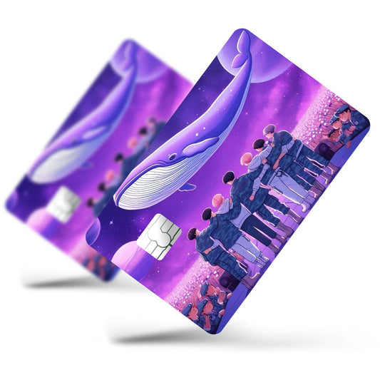 Flex Designs Credit Card BTS Purple Cartoon Full Skins - Kpop Artist Credit Card & Debit Card Skin