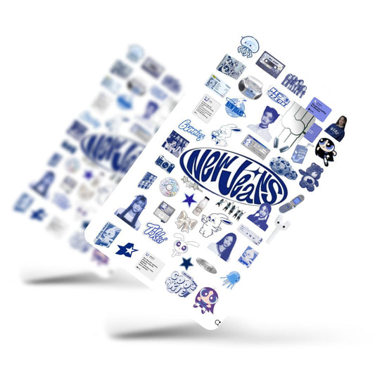 Flex Designs Credit Card NewJeans NJZ Blue Half Skins - Kpop Artist Credit Card & Debit Card Skin