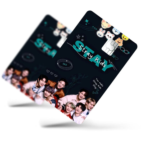 Flex Designs Credit Card Stray Kids Black Half Skins - Kpop Artist Credit Card & Debit Card Skin