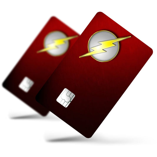 Flex Designs Credit Card The Flash Minimalist Logo Full Skins - Superhero DC Comics Credit Card & Debit Card Skin