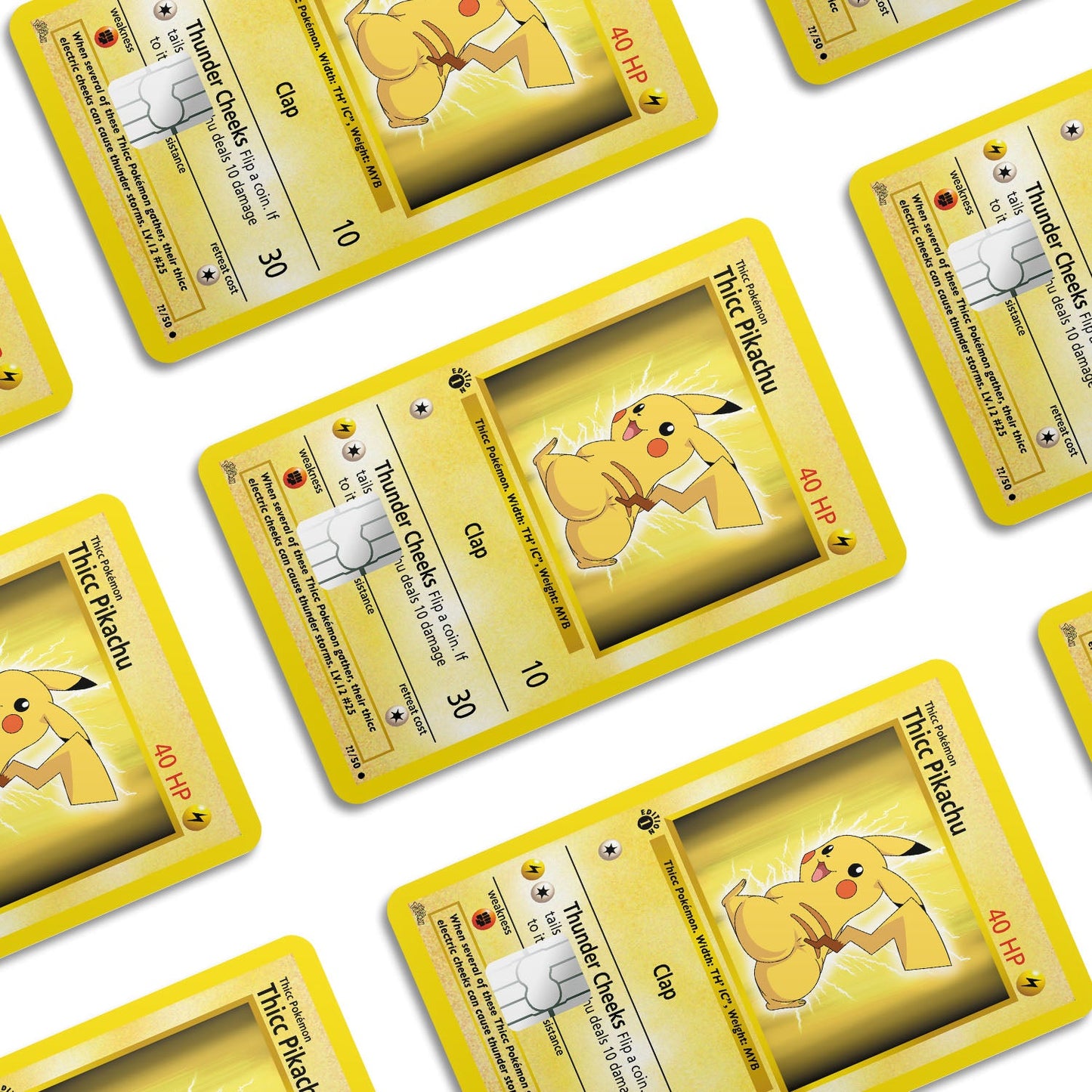 Flex Designs Credit Card Pokemon Thicc Pikachu Card Window Skins - Anime Pokemon Credit Card & Debit Card Skin