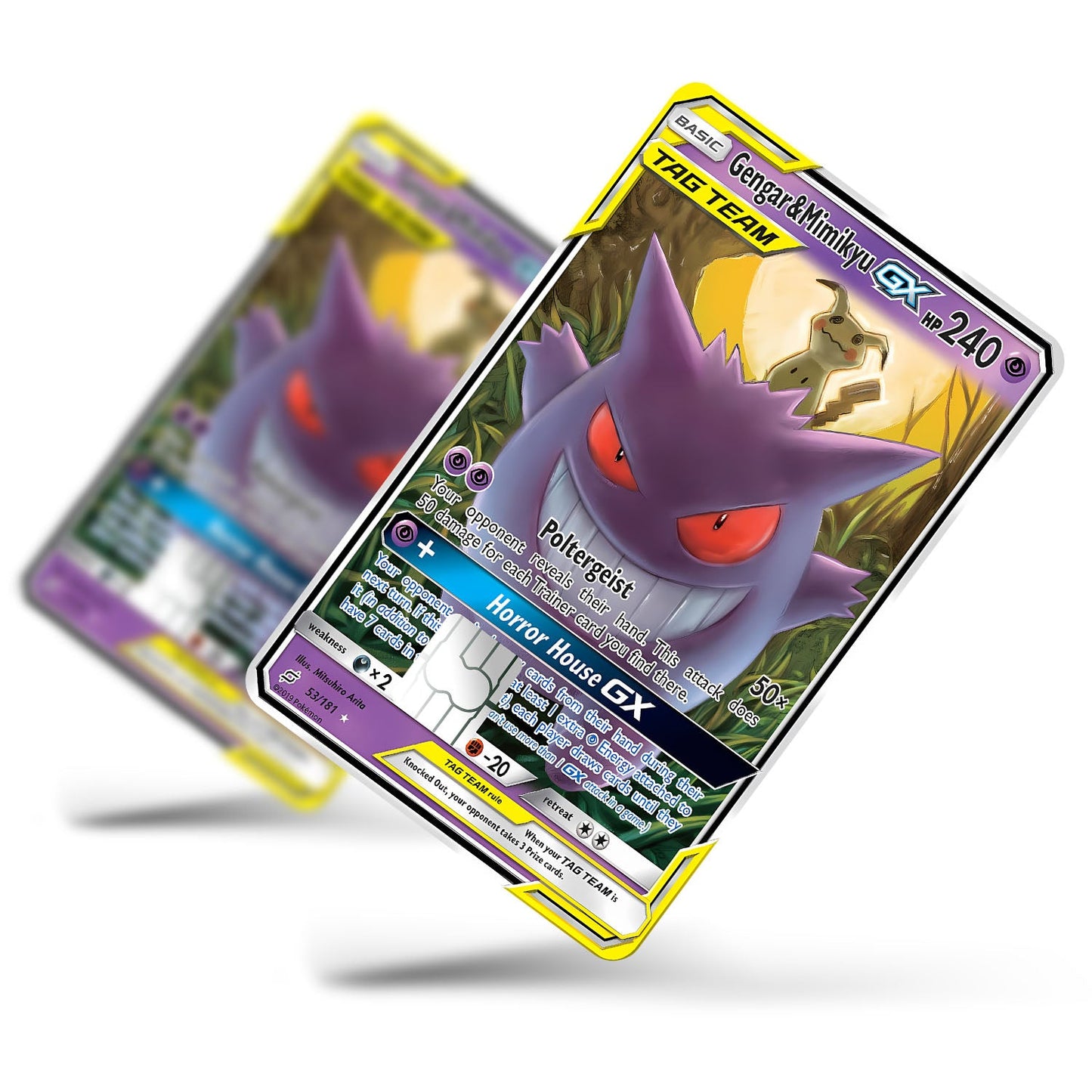 Flex Designs Credit Card Pokemon Tag Cute Gengar & Mimikyu Card Full Skins - Anime Pokemon Credit Card & Debit Card Skin