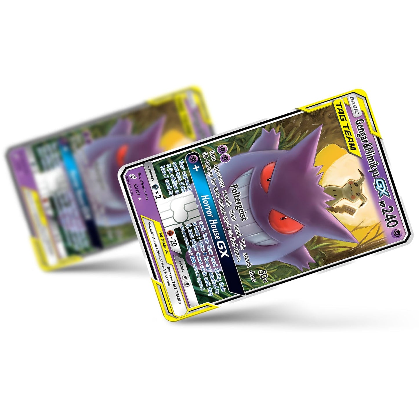 Flex Designs Credit Card Pokemon Tag Cute Gengar & Mimikyu Card Full Skins - Anime Pokemon Credit Card & Debit Card Skin
