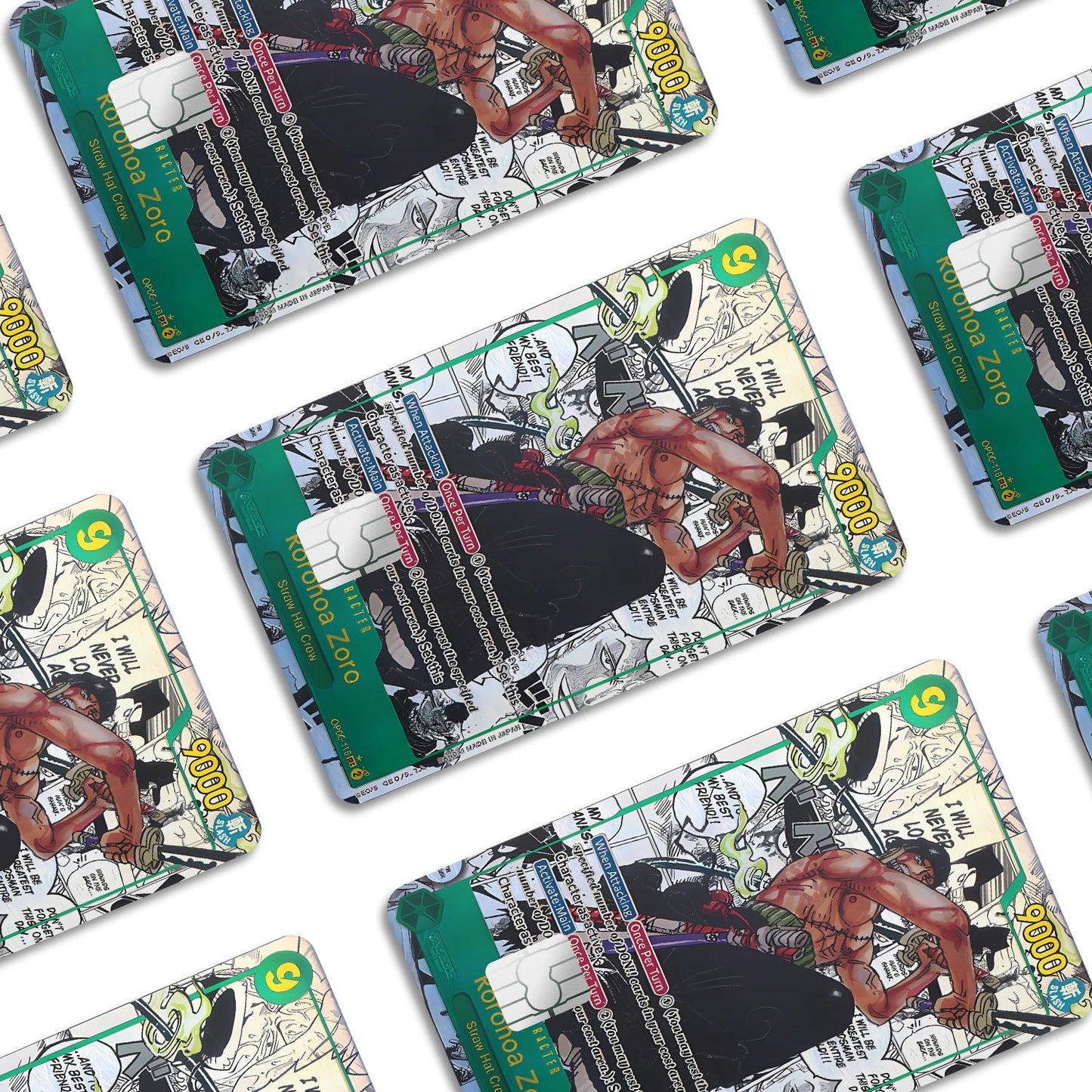 Flex Designs Credit Card Roronoa Zoro Manga Limited Edition One Piece Card Window Skins - Anime One Piece Credit Card & Debit Card Skin
