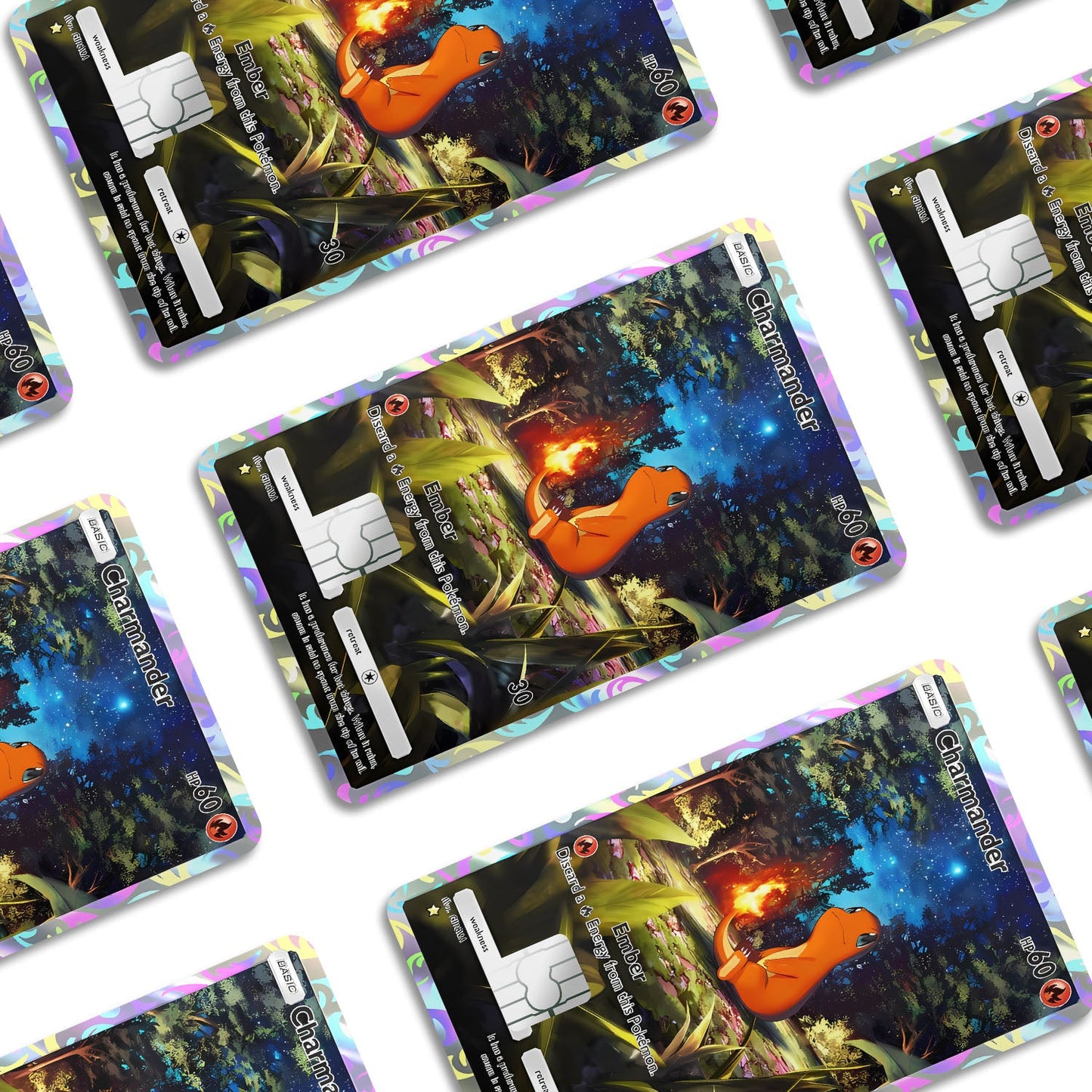 Flex Designs Credit Card Pokemon Charmander Pocket Card Window Skins - Anime Pokemon Credit Card & Debit Card Skin