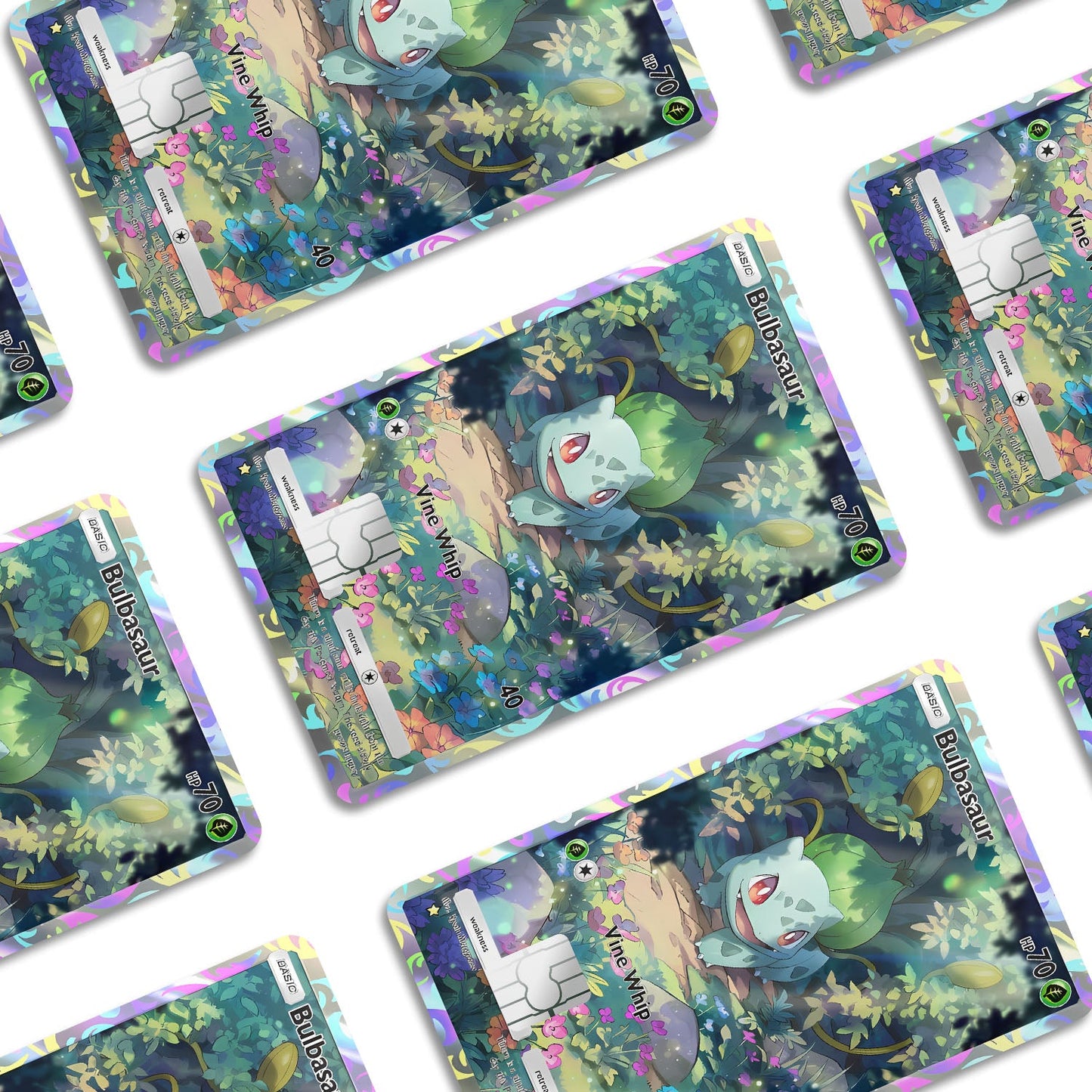 Flex Designs Credit Card Pokemon Bulbasaur Pocket Card Window Skins - Anime Pokemon Credit Card & Debit Card Skin