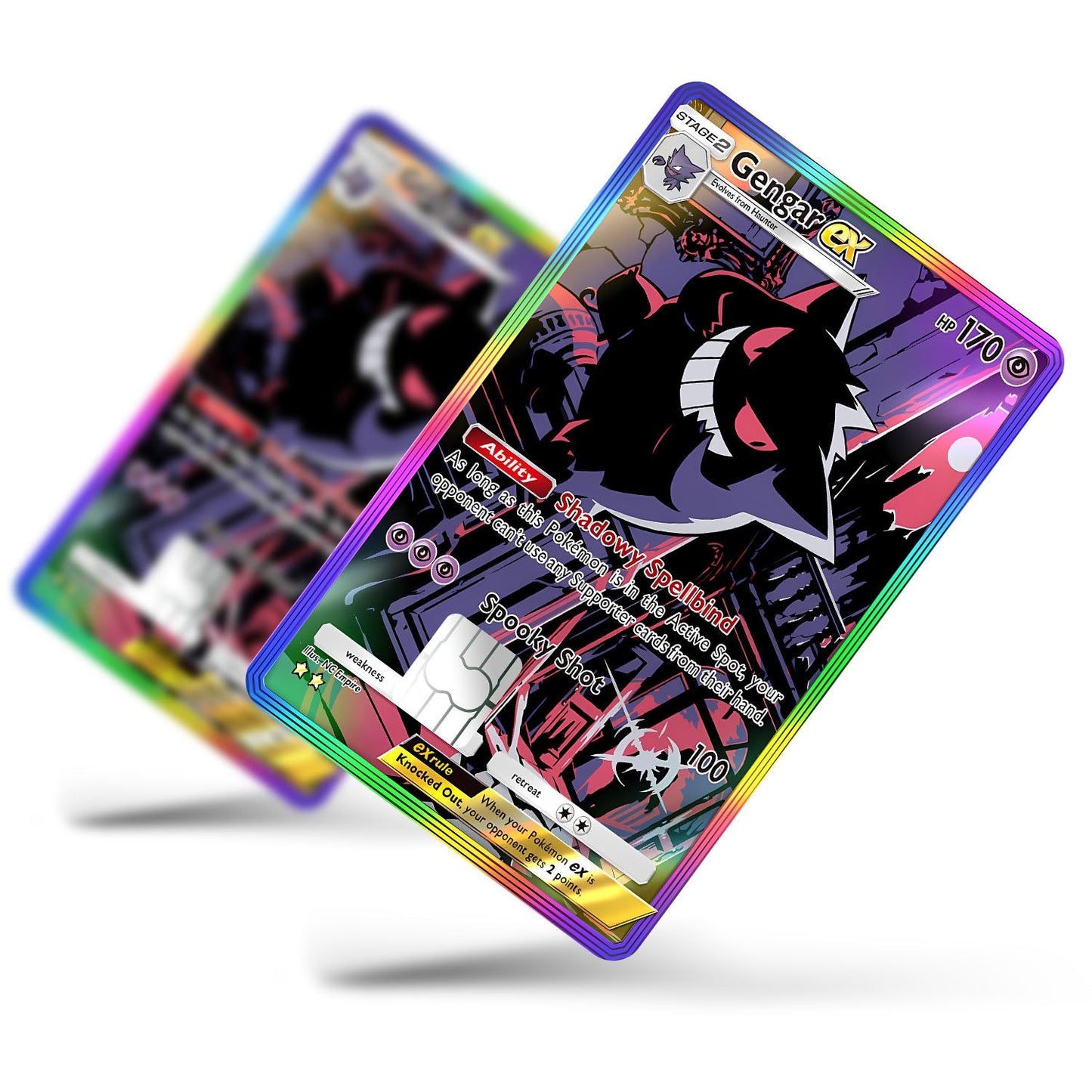 Flex Designs Credit Card Pokemon Gengar Pocket Card Full Skins - Anime Pokemon Credit Card & Debit Card Skin