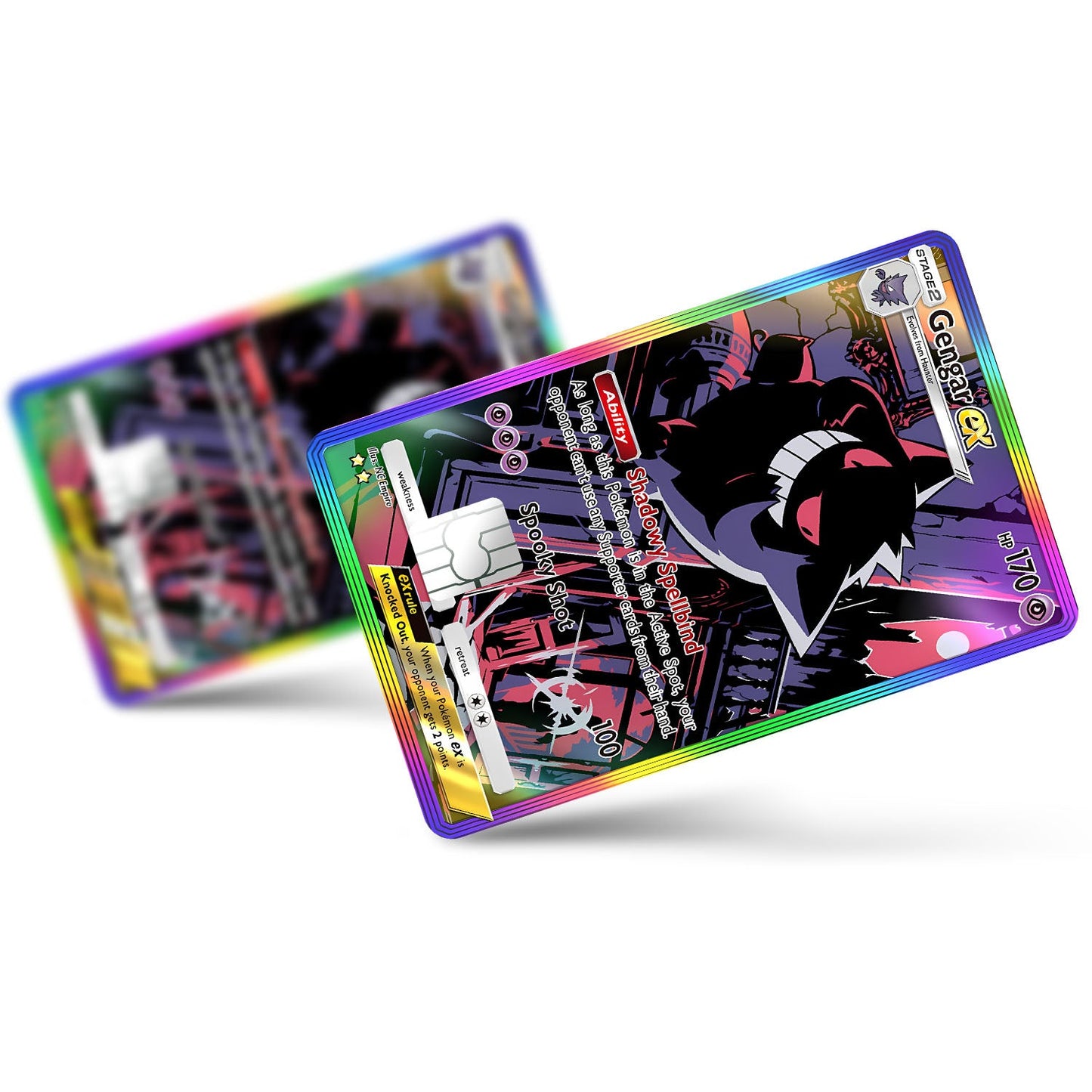 Flex Designs Credit Card Pokemon Gengar Pocket Card Full Skins - Anime Pokemon Credit Card & Debit Card Skin