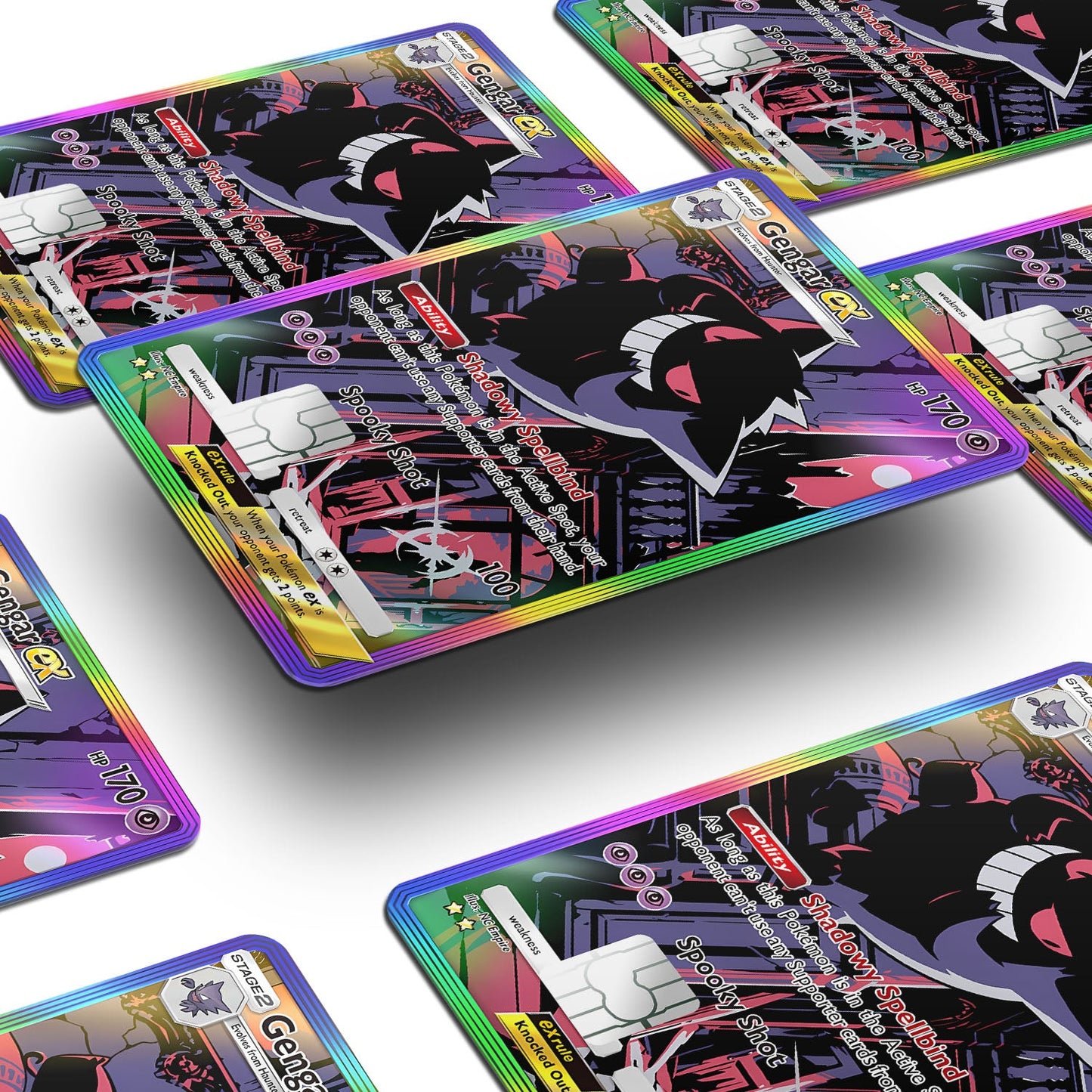 Flex Designs Credit Card Pokemon Gengar Pocket Card Window Skins - Anime Pokemon Credit Card & Debit Card Skin