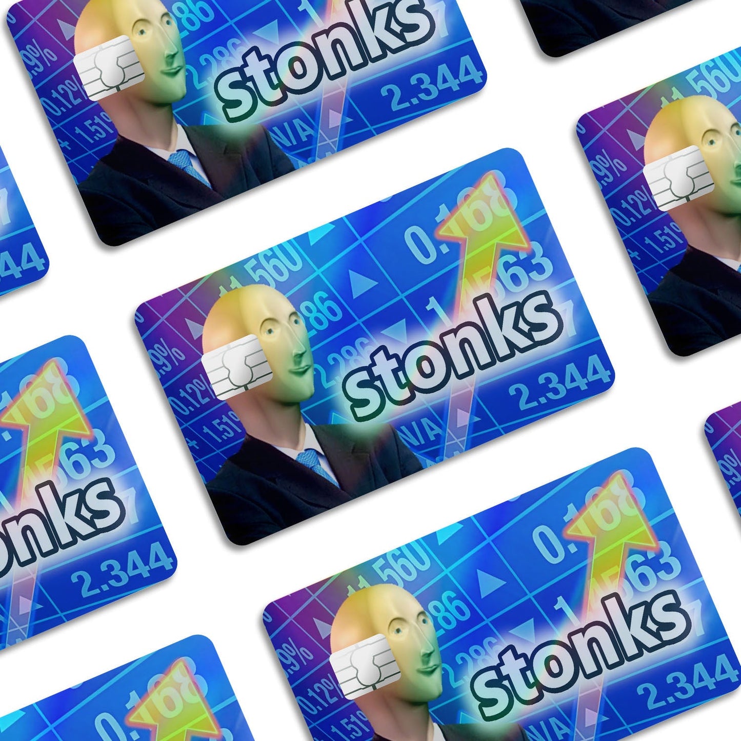 Flex Designs Holographic Credit Card Stonks Window Skins - Meme Quotes Holographic Credit Card & Debit Card Skin
