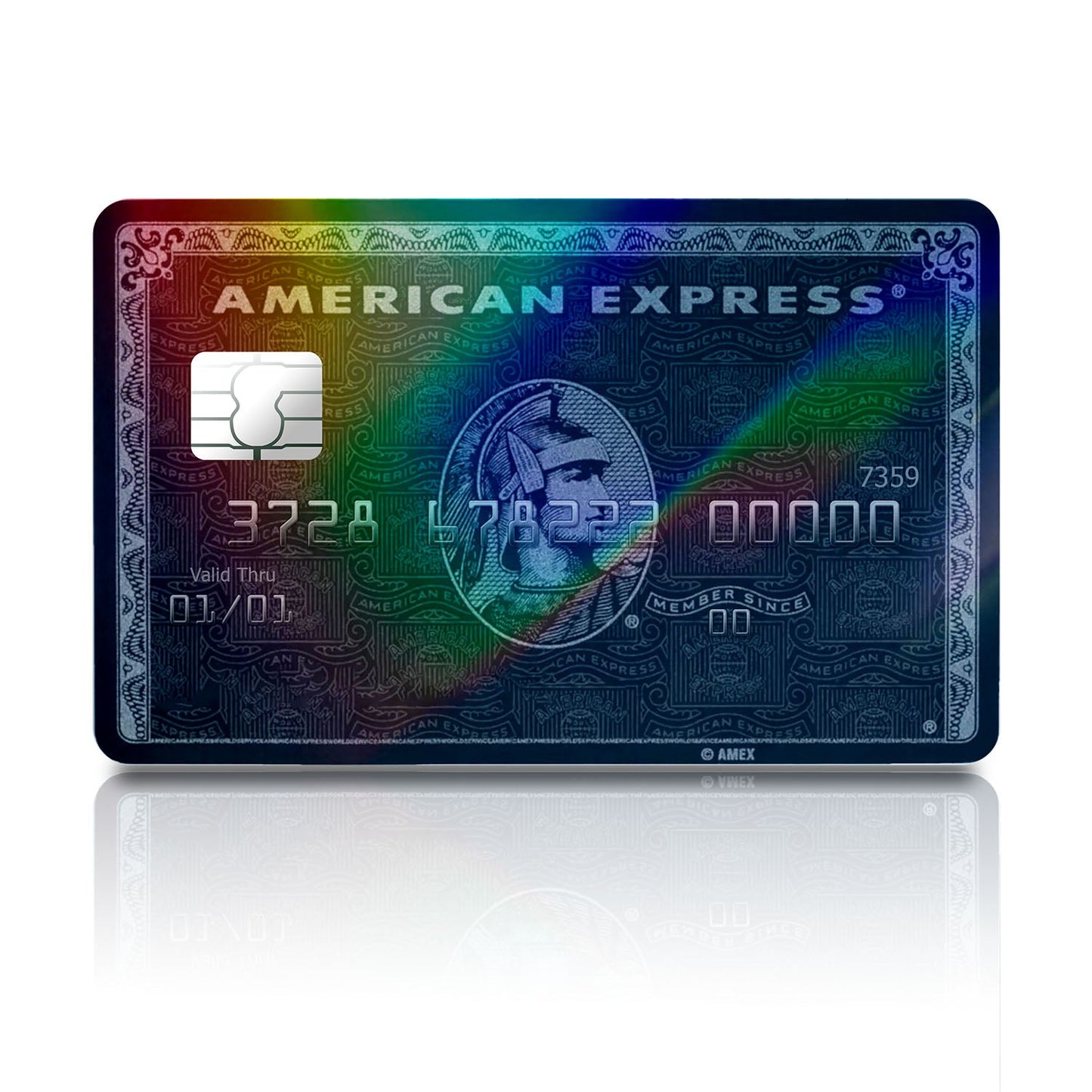 Flex Designs Holographic Credit Card Black Centurion American Express Full Skins - Meme Holographic Credit Card & Debit Card Skin