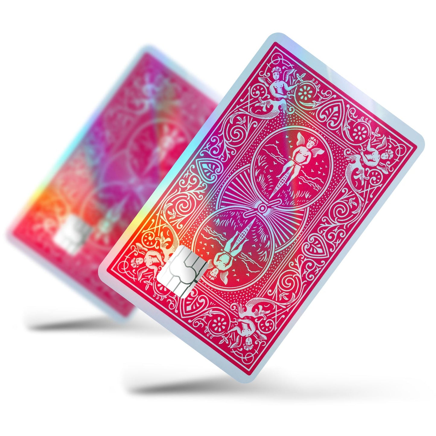 Flex Designs Holographic Credit Card Bicycle Playing Card Red Full Skins - Meme Holographic Credit Card & Debit Card Skin