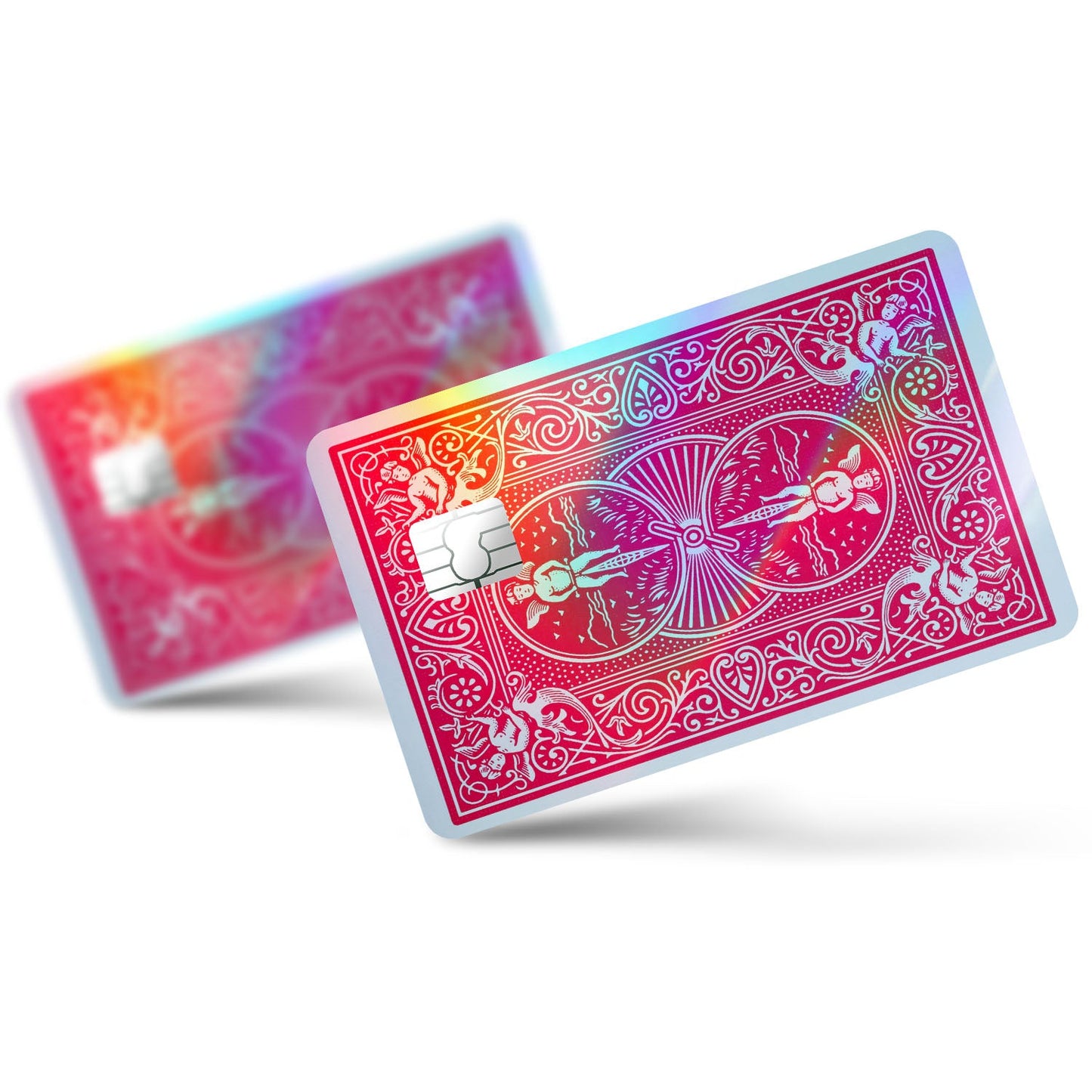 Flex Designs Holographic Credit Card Bicycle Playing Card Red Full Skins - Meme Holographic Credit Card & Debit Card Skin