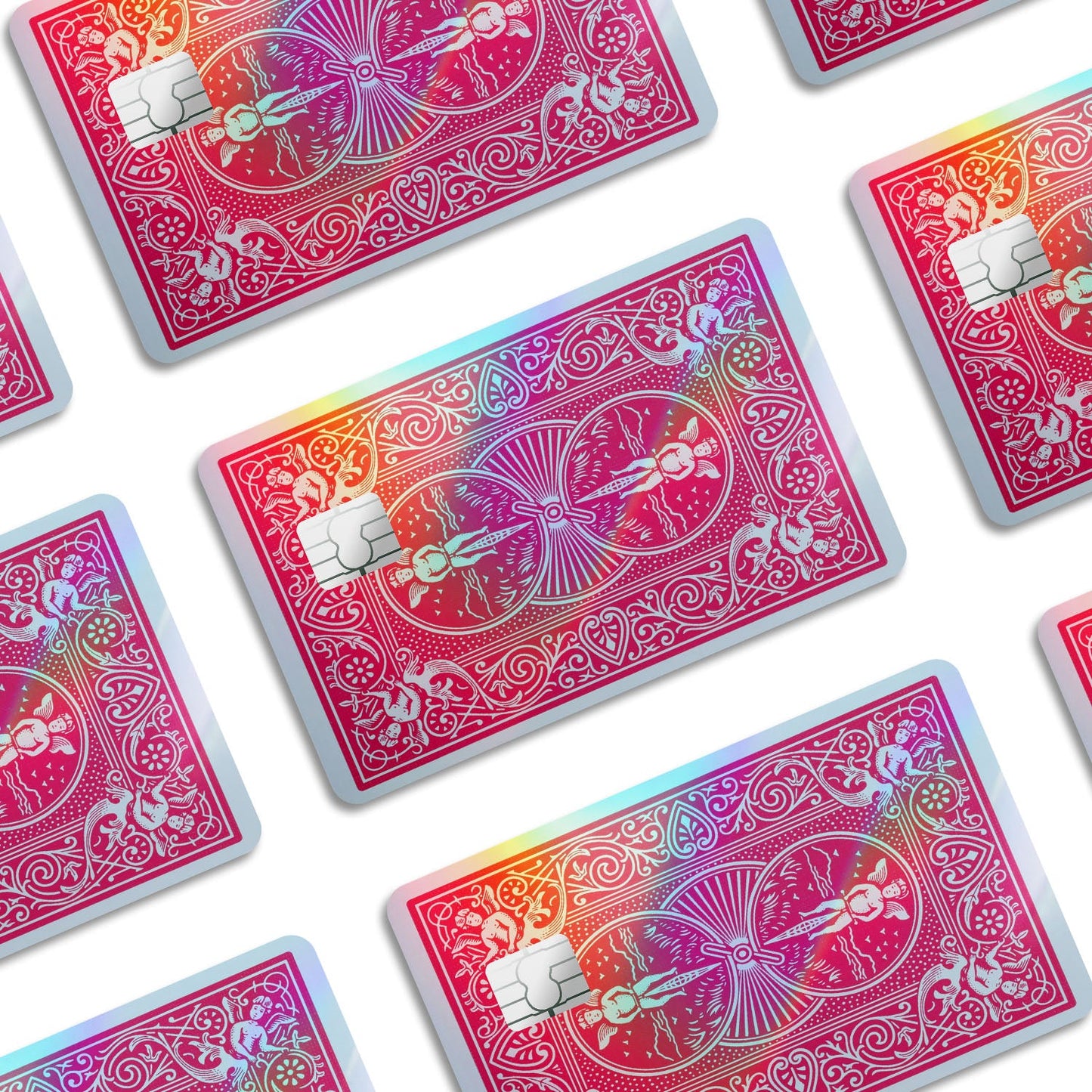 Flex Designs Holographic Credit Card Bicycle Playing Card Red Window Skins - Meme Holographic Credit Card & Debit Card Skin