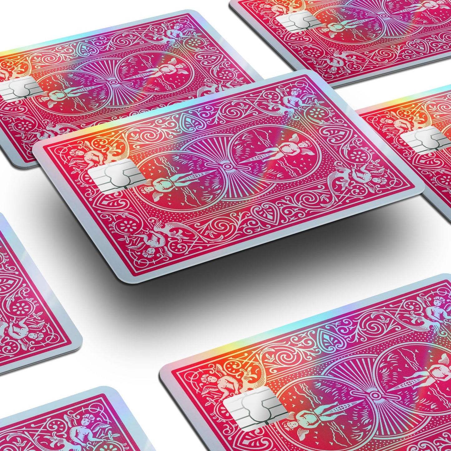 Flex Designs Holographic Credit Card Bicycle Playing Card Red Window Skins - Meme Holographic Credit Card & Debit Card Skin
