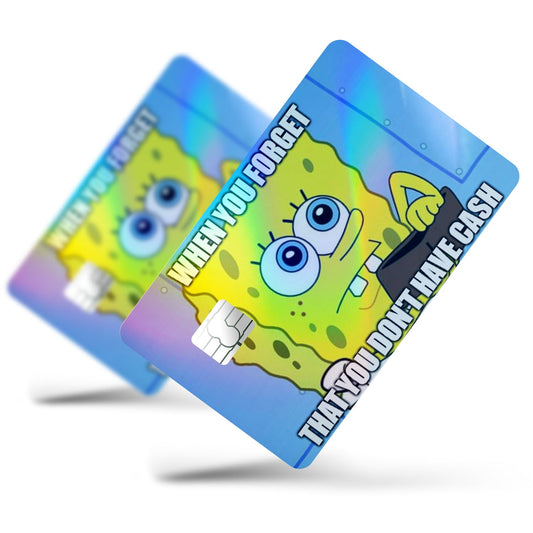 Flex Designs Holographic Credit Card Spongebob Wallet Full Skins - Meme Quotes Holographic Credit Card & Debit Card Skin
