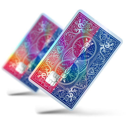 Flex Designs Holographic Credit Card Bicycle Playing Card Blue Red Full Skins - Meme Holographic Credit Card & Debit Card Skin