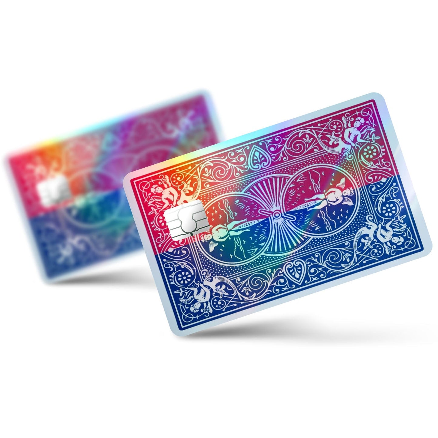 Flex Designs Holographic Credit Card Bicycle Playing Card Blue Red Full Skins - Meme Holographic Credit Card & Debit Card Skin