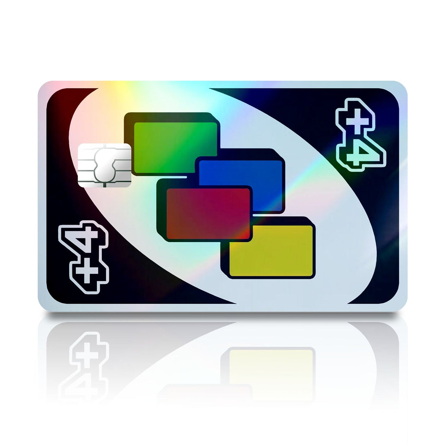 Flex Designs Holographic Credit Card Uno Plus 4 Full Skins - Meme Holographic Credit Card & Debit Card Skin