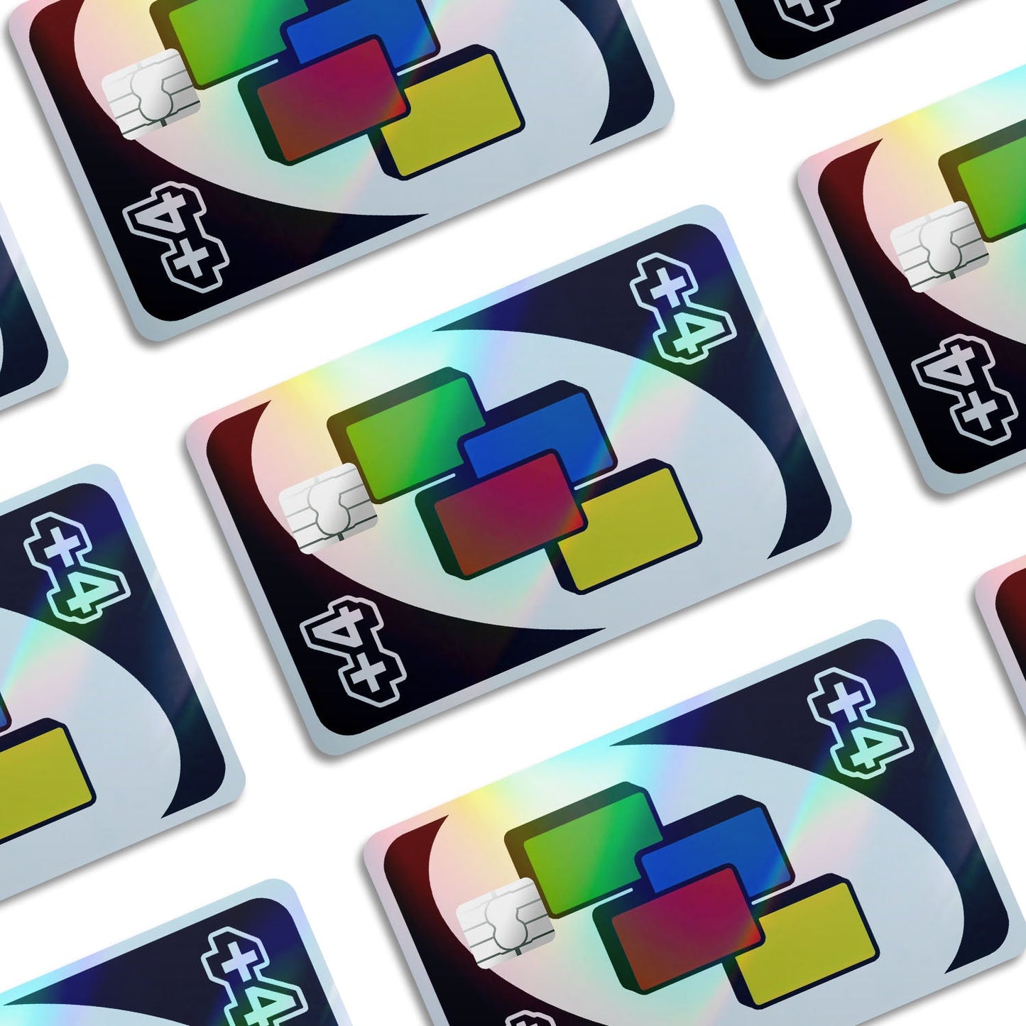 Flex Designs Holographic Credit Card Uno Plus 4 Window Skins - Meme Holographic Credit Card & Debit Card Skin
