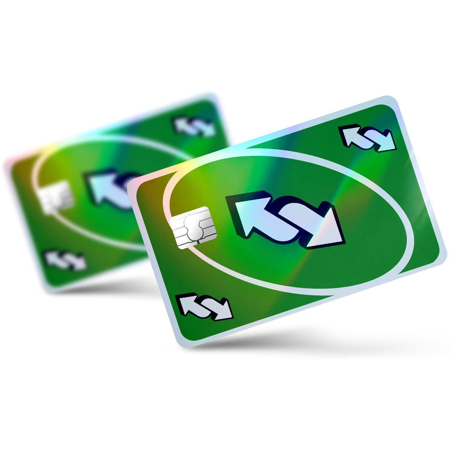 Flex Designs Holographic Credit Card Uno Reverse Green Full Skins - Meme Holographic Credit Card & Debit Card Skin