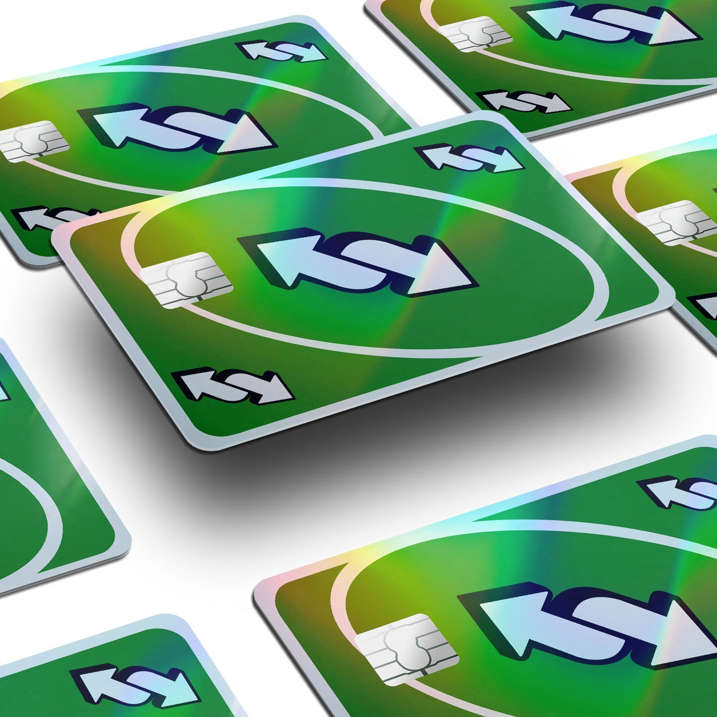 Flex Designs Holographic Credit Card Uno Reverse Green Window Skins - Meme Holographic Credit Card & Debit Card Skin