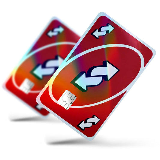 Flex Designs Holographic Credit Card Uno Reverse Red Full Skins - Meme Holographic Credit Card & Debit Card Skin