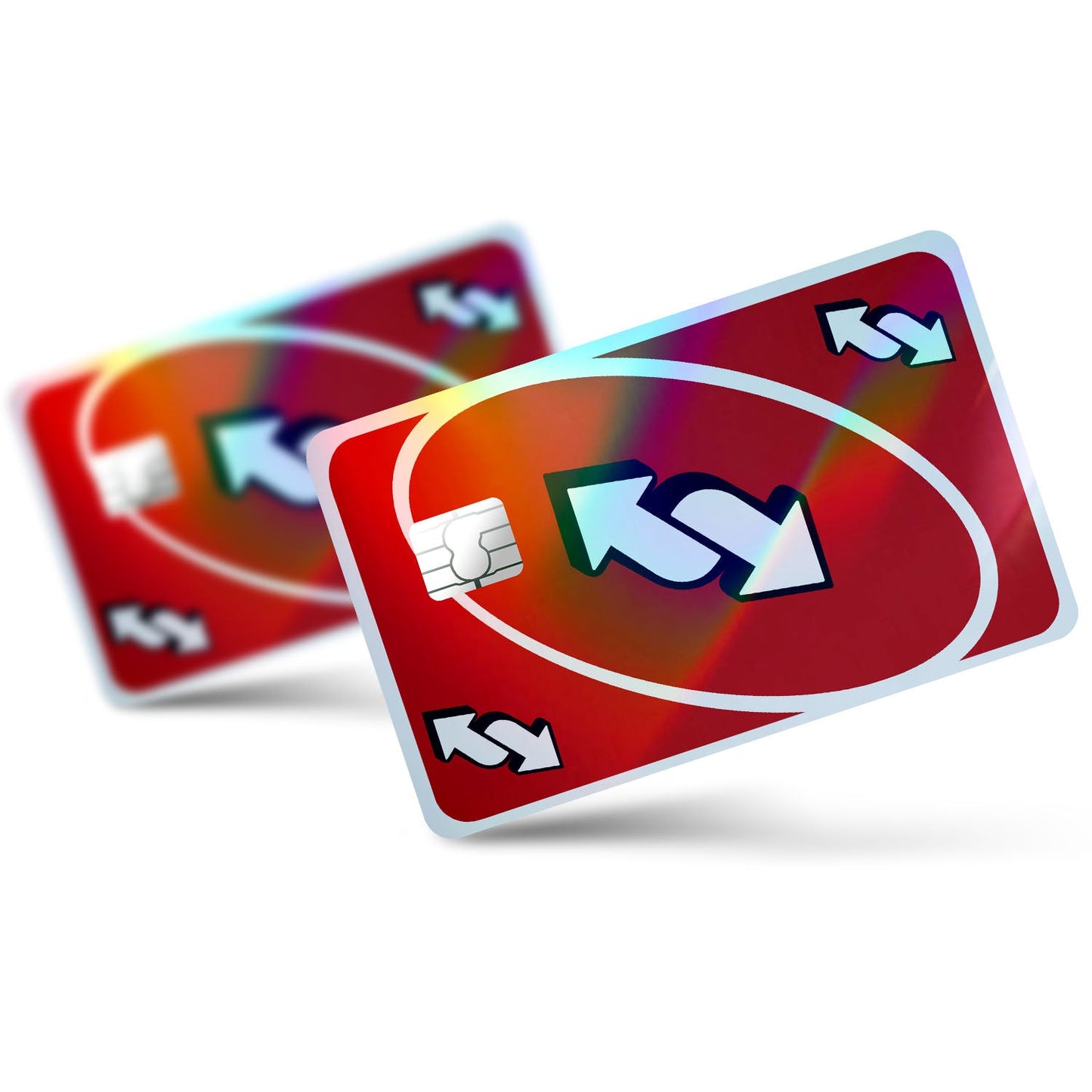 Flex Designs Holographic Credit Card Uno Reverse Red Full Skins - Meme Holographic Credit Card & Debit Card Skin