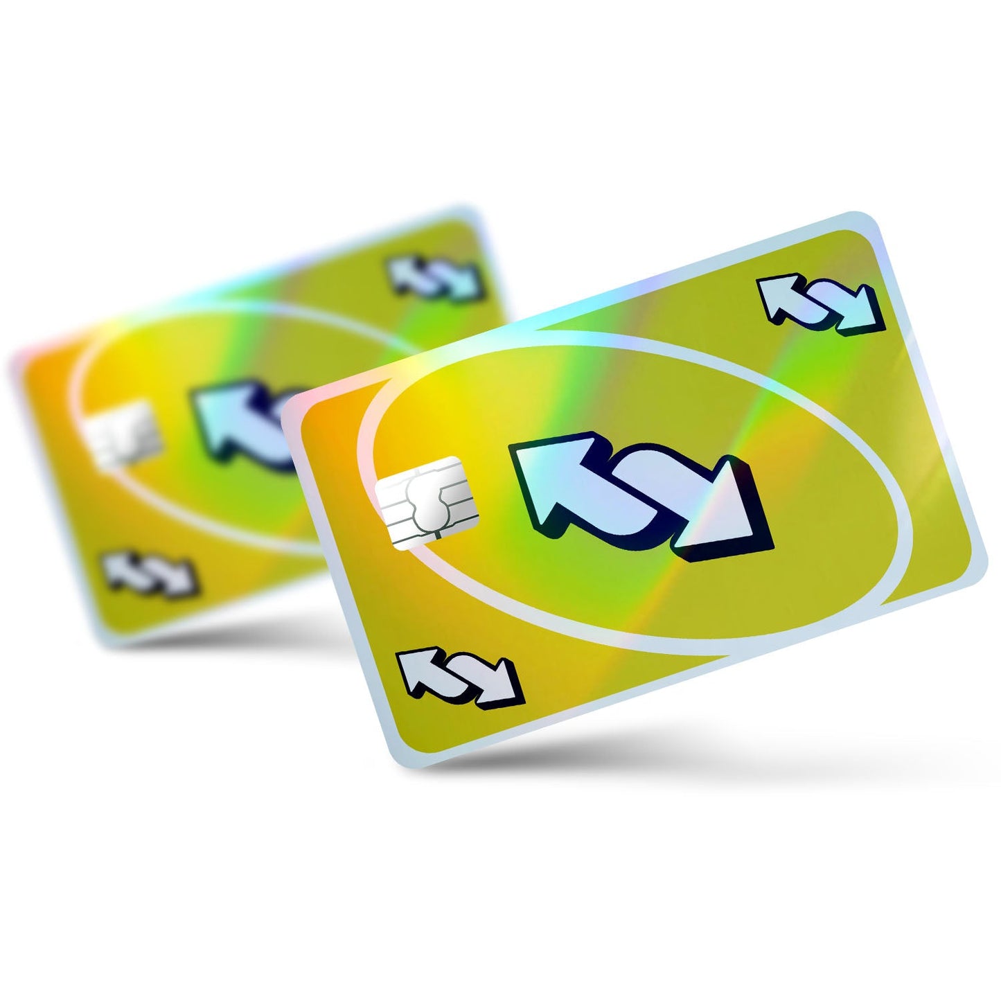 Flex Designs Holographic Credit Card Uno Reverse Yellow Full Skins - Meme Holographic Credit Card & Debit Card Skin