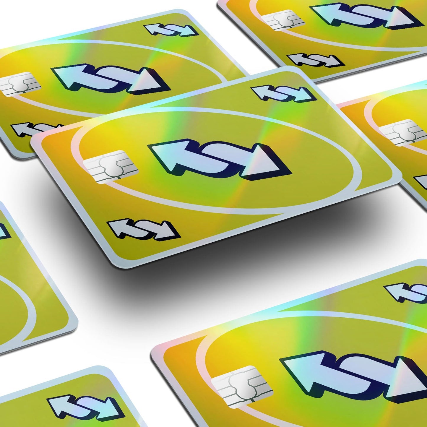 Flex Designs Holographic Credit Card Uno Reverse Yellow Window Skins - Meme Holographic Credit Card & Debit Card Skin
