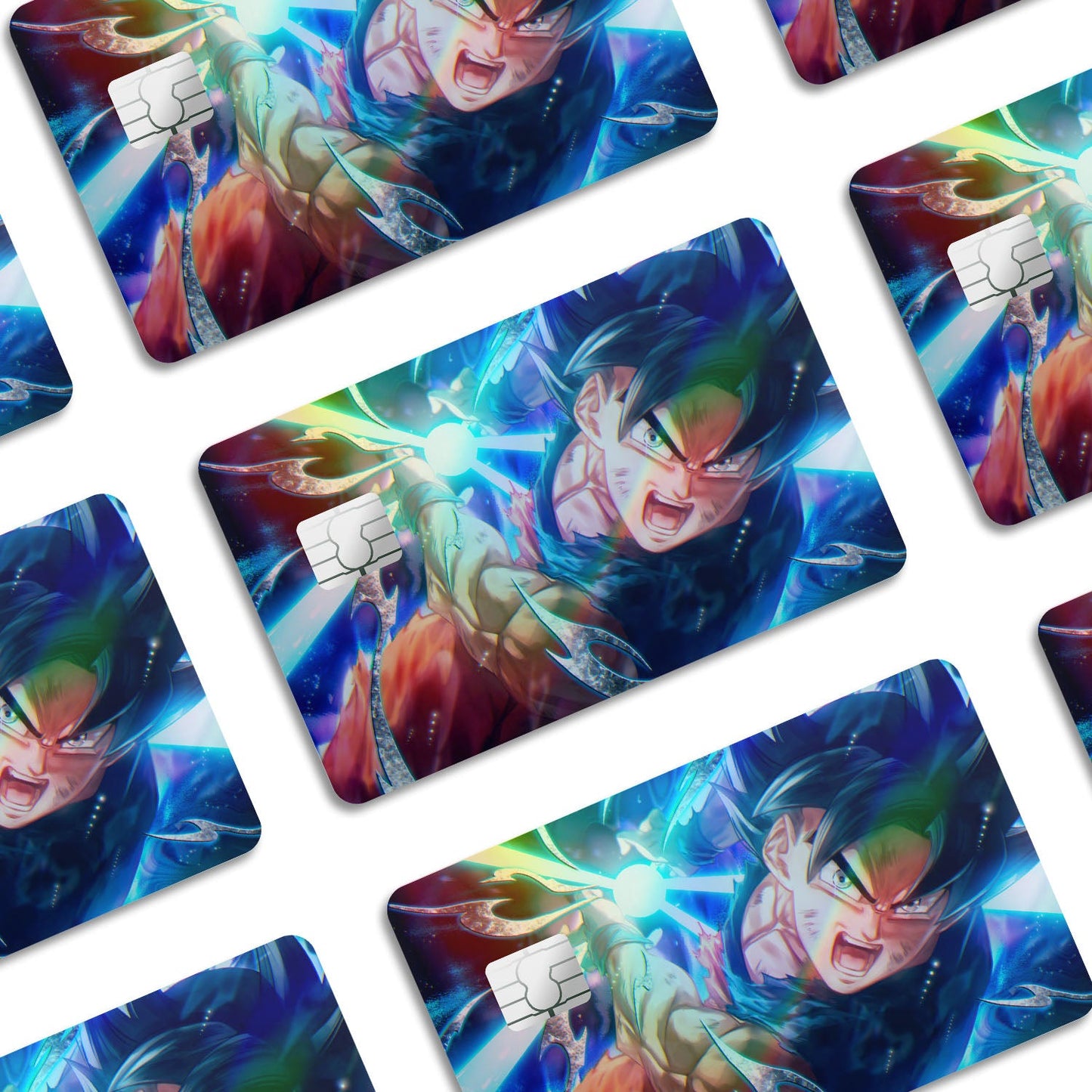 Flex Designs Holographic Credit Card Dragon Ball Goku Kamehameha Window Skins - Anime Dragon Ball Holographic Credit Card & Debit Card Skin