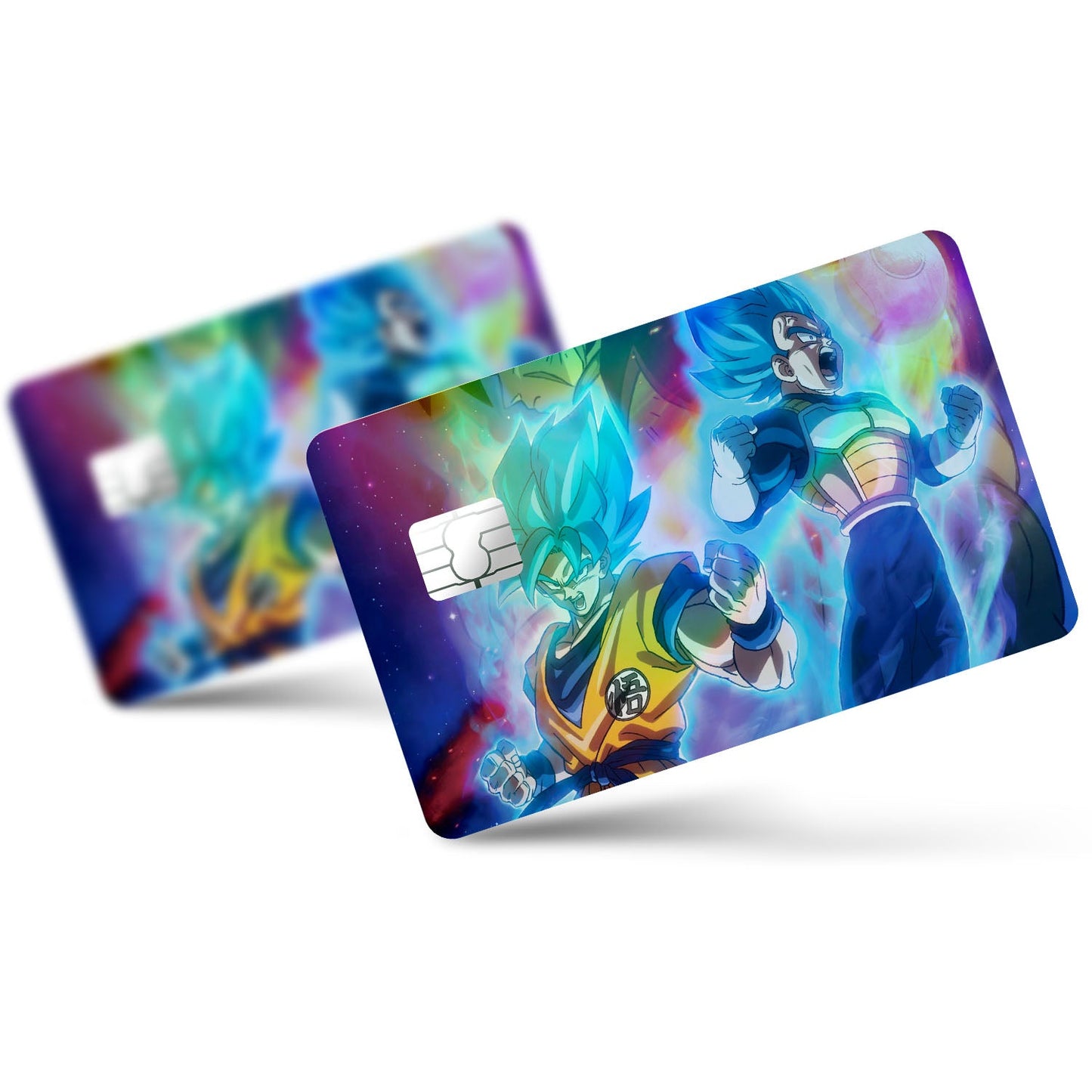 Flex Designs Holographic Credit Card Dragon Ball Goku & Vegeta Super Saiyan Blue Full Skins - Anime Dragon Ball Holographic Credit Card & Debit Card Skin