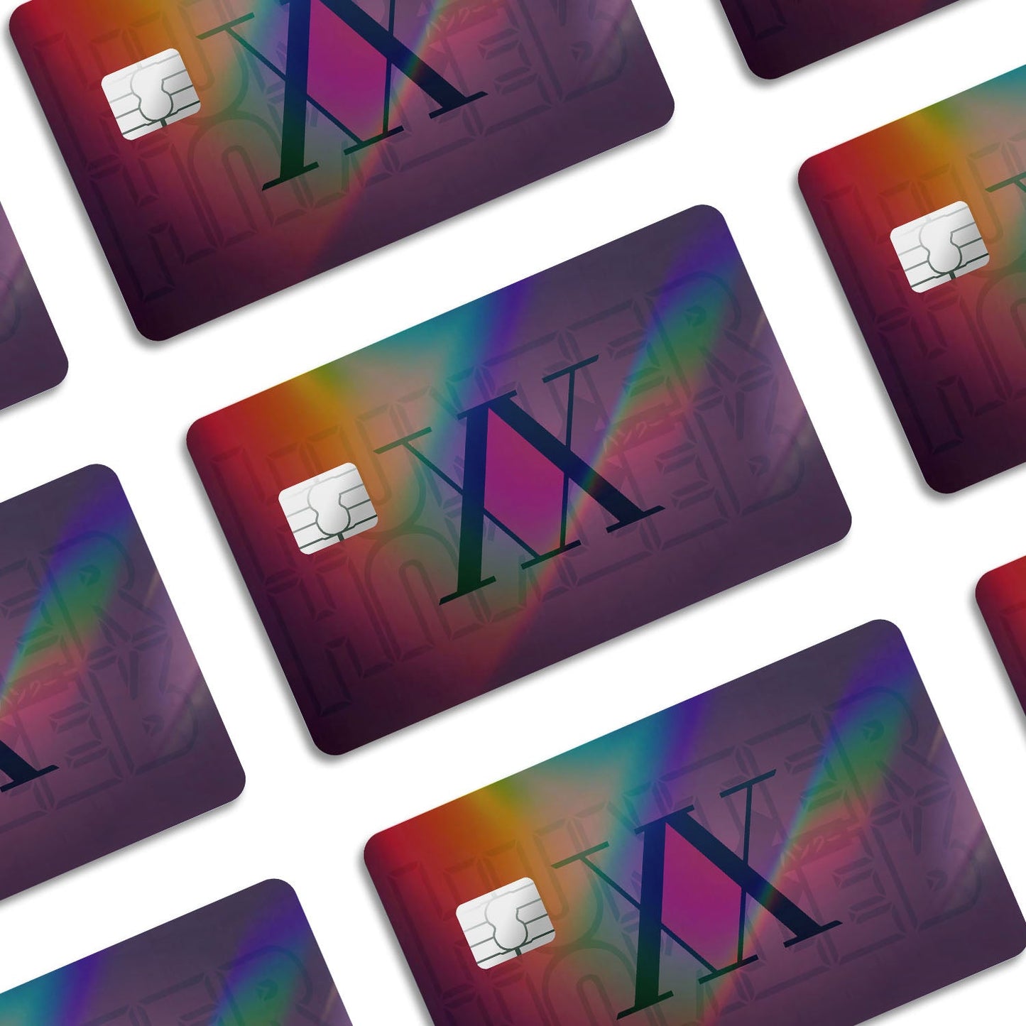 Flex Designs Holographic Credit Card Hunter x Hunter Logo Red Window Skins - Anime Hunter x Hunter Holographic Credit Card & Debit Card Skin