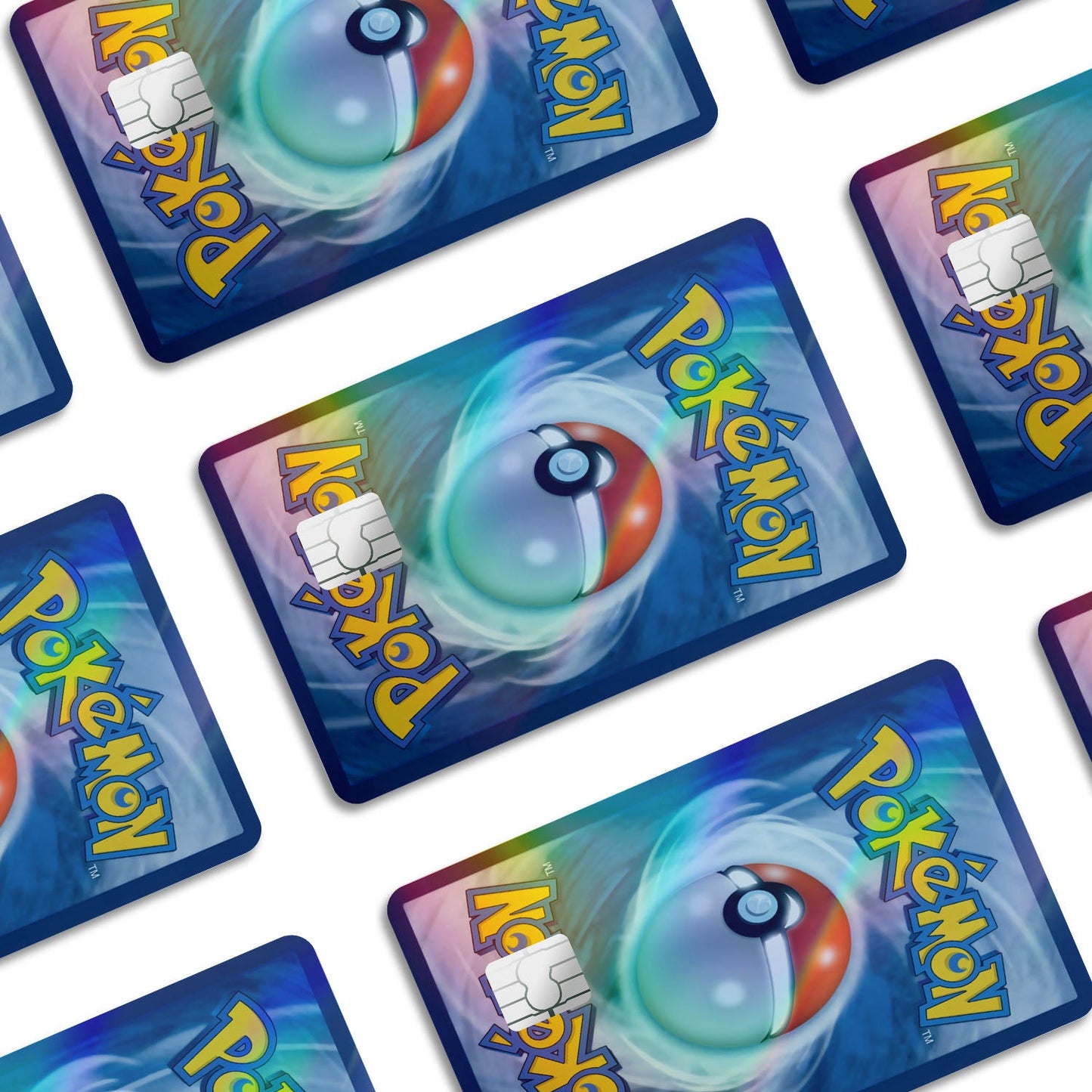 Flex Designs Holographic Credit Card Pokemon Card Window Skins - Anime Pokemon Holographic Credit Card & Debit Card Skin