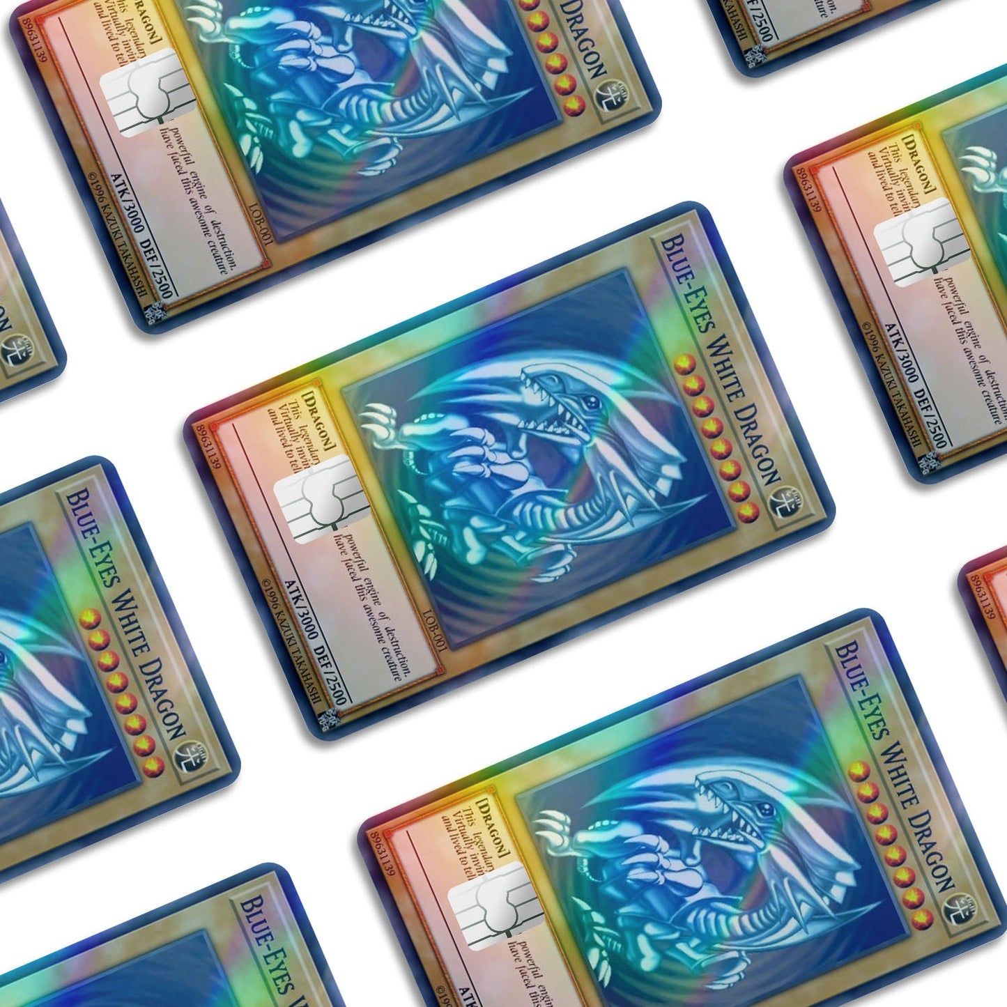Flex Designs Holographic Credit Card Yu Gi Oh Blue Eyes White Dragon Window Skins - Anime Yu-Gi-Oh Holographic Credit Card & Debit Card Skin
