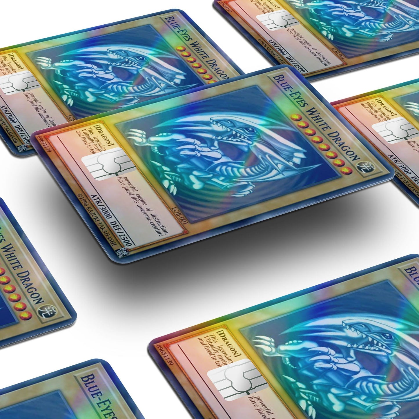 Flex Designs Holographic Credit Card Yu Gi Oh Blue Eyes White Dragon Window Skins - Anime Yu-Gi-Oh Holographic Credit Card & Debit Card Skin