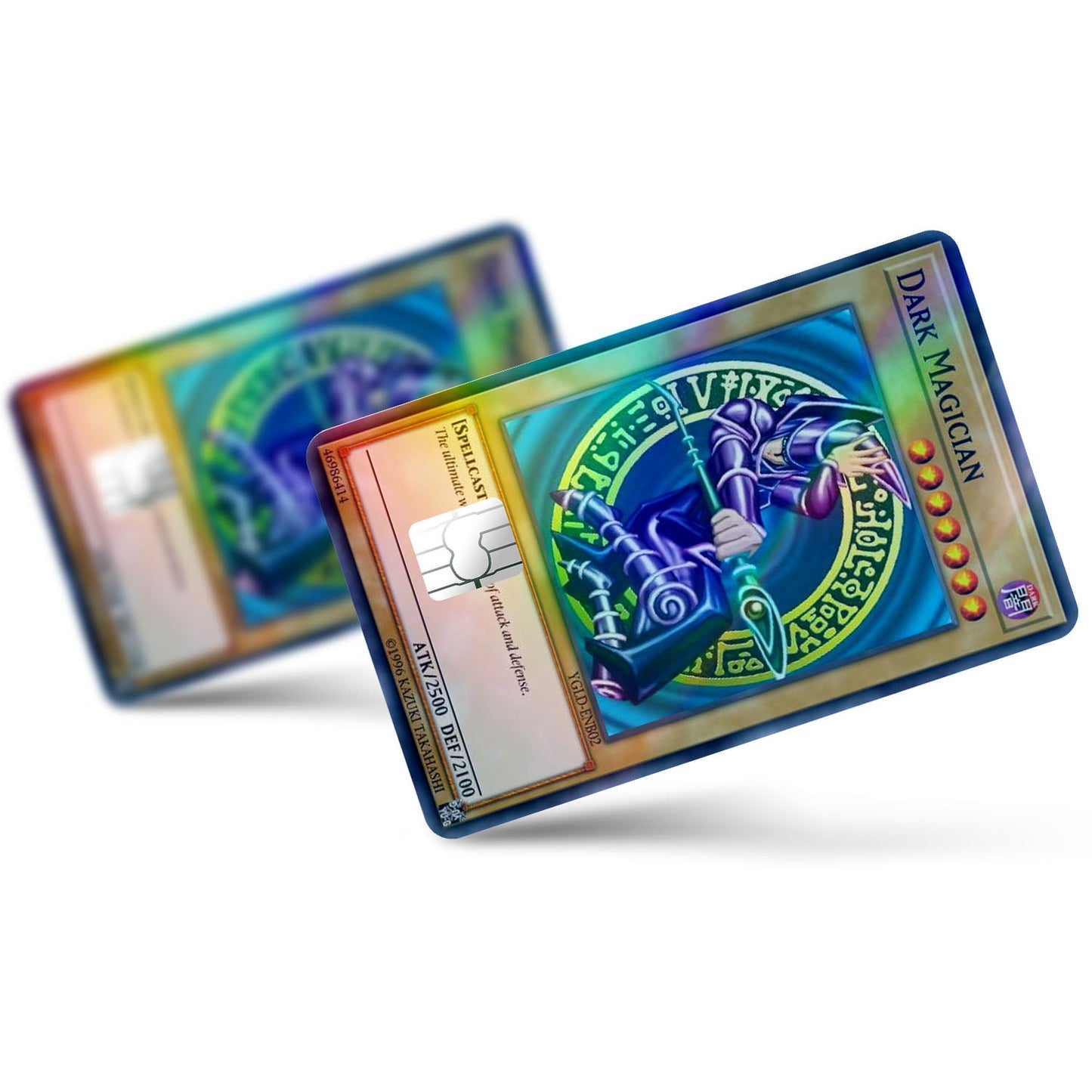 Flex Designs Holographic Credit Card Yugioh Dark Magician Full Skins - Anime Yu-Gi-Oh Holographic Credit Card & Debit Card Skin