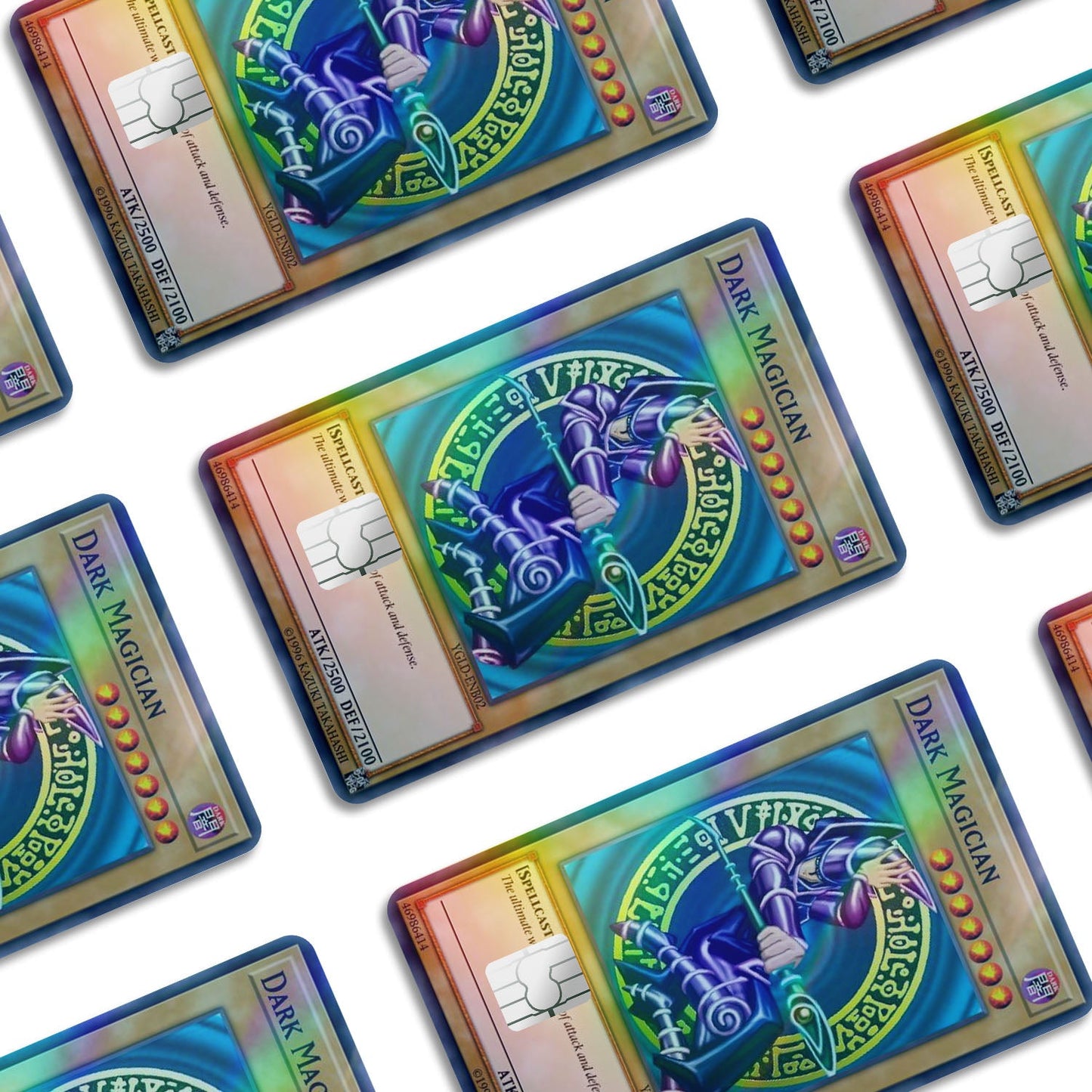 Flex Designs Holographic Credit Card Yugioh Dark Magician Window Skins - Anime Yu-Gi-Oh Holographic Credit Card & Debit Card Skin
