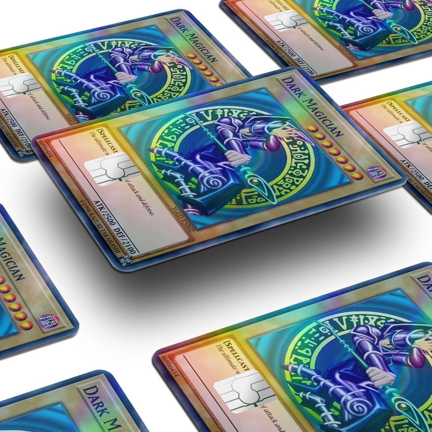 Flex Designs Holographic Credit Card Yugioh Dark Magician Window Skins - Anime Yu-Gi-Oh Holographic Credit Card & Debit Card Skin