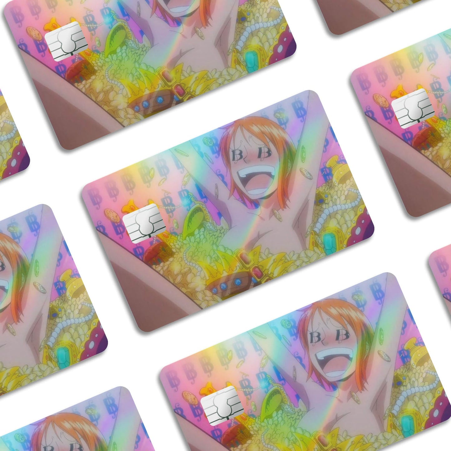 Flex Designs Holographic Credit Card Nami the Rich Hoe Window Skins - Anime One Piece Holographic Credit Card & Debit Card Skin